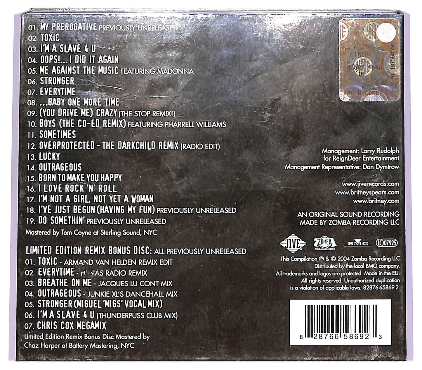 EBOND Britney Spears - Greatest Hits My Prerogative (2 Cd) COMPILATION DIGIPACK CD066322