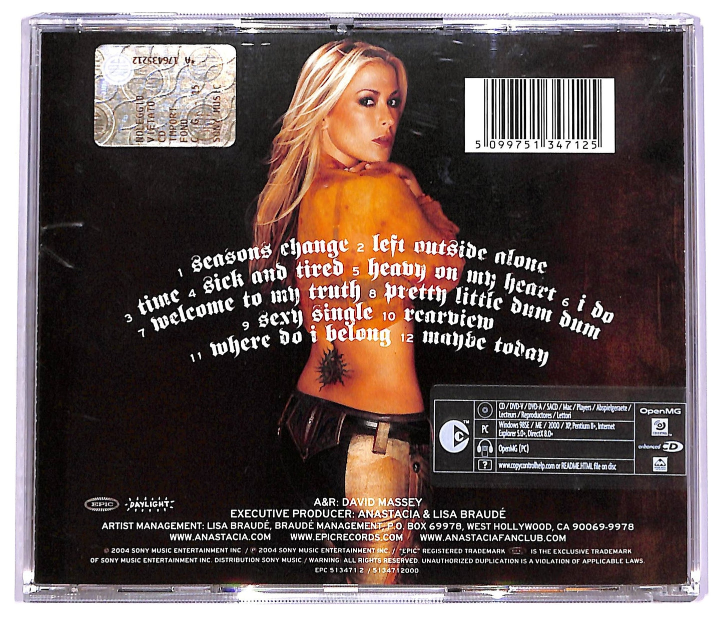 EBOND Anastacia - Anastacia ALBUM JEWEL CASE CD CD066361