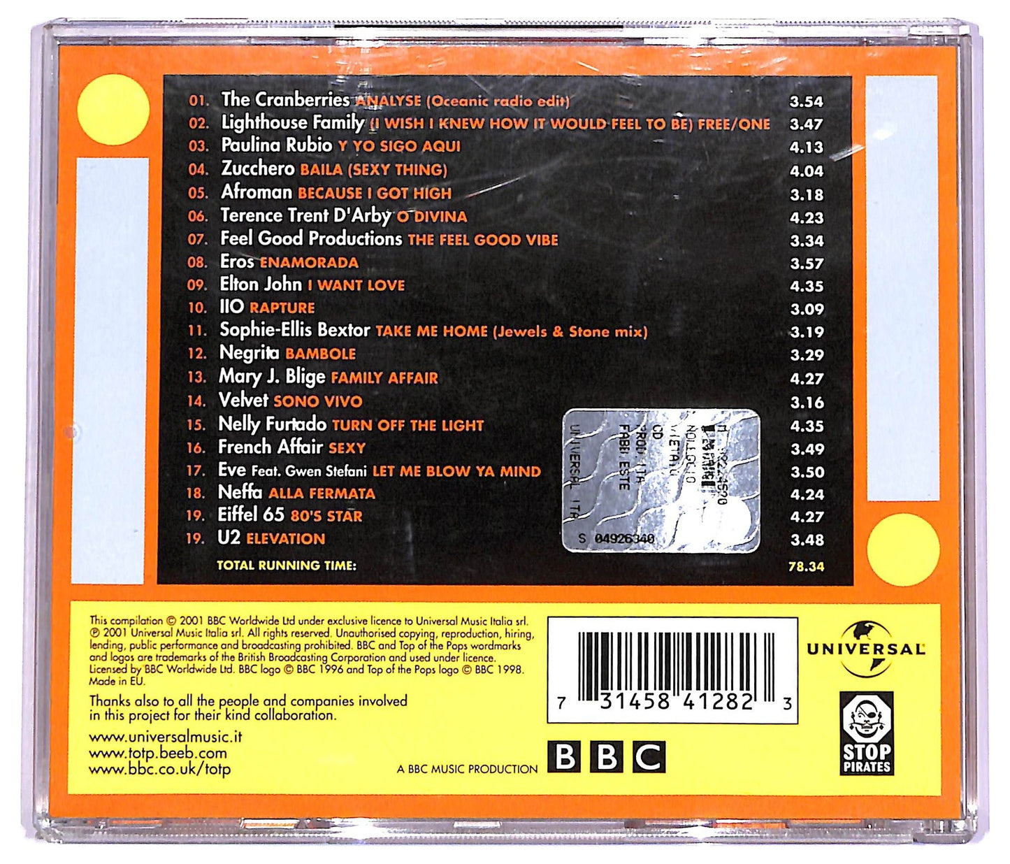 EBOND Various - Top Of The Pops 2001 Volume Two COMPILATION JEWEL CASE CD CD066418