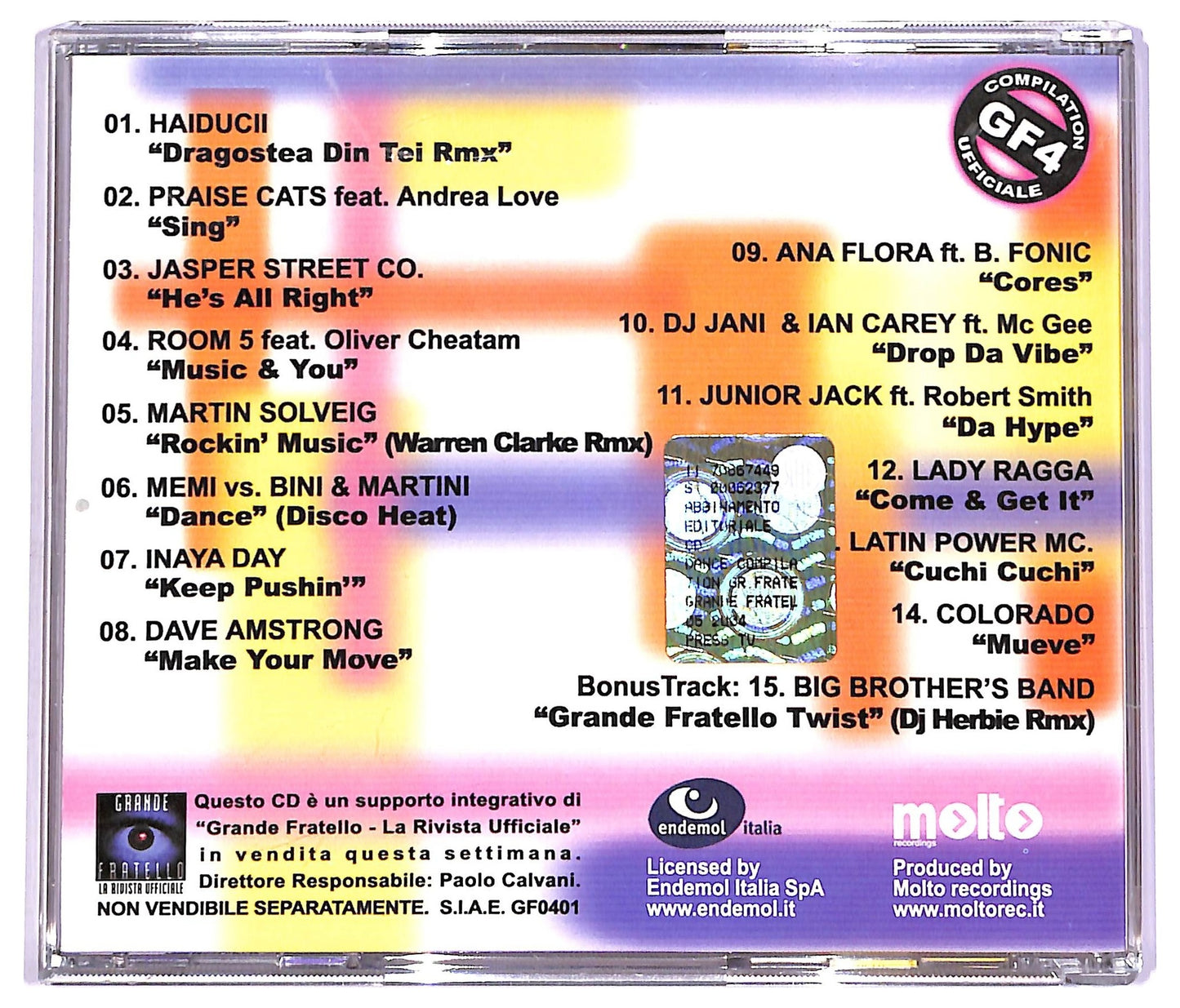 EBOND Various - Grande Fratello Dance Compilation EDITORIALE JEWEL CASE CD CD066439