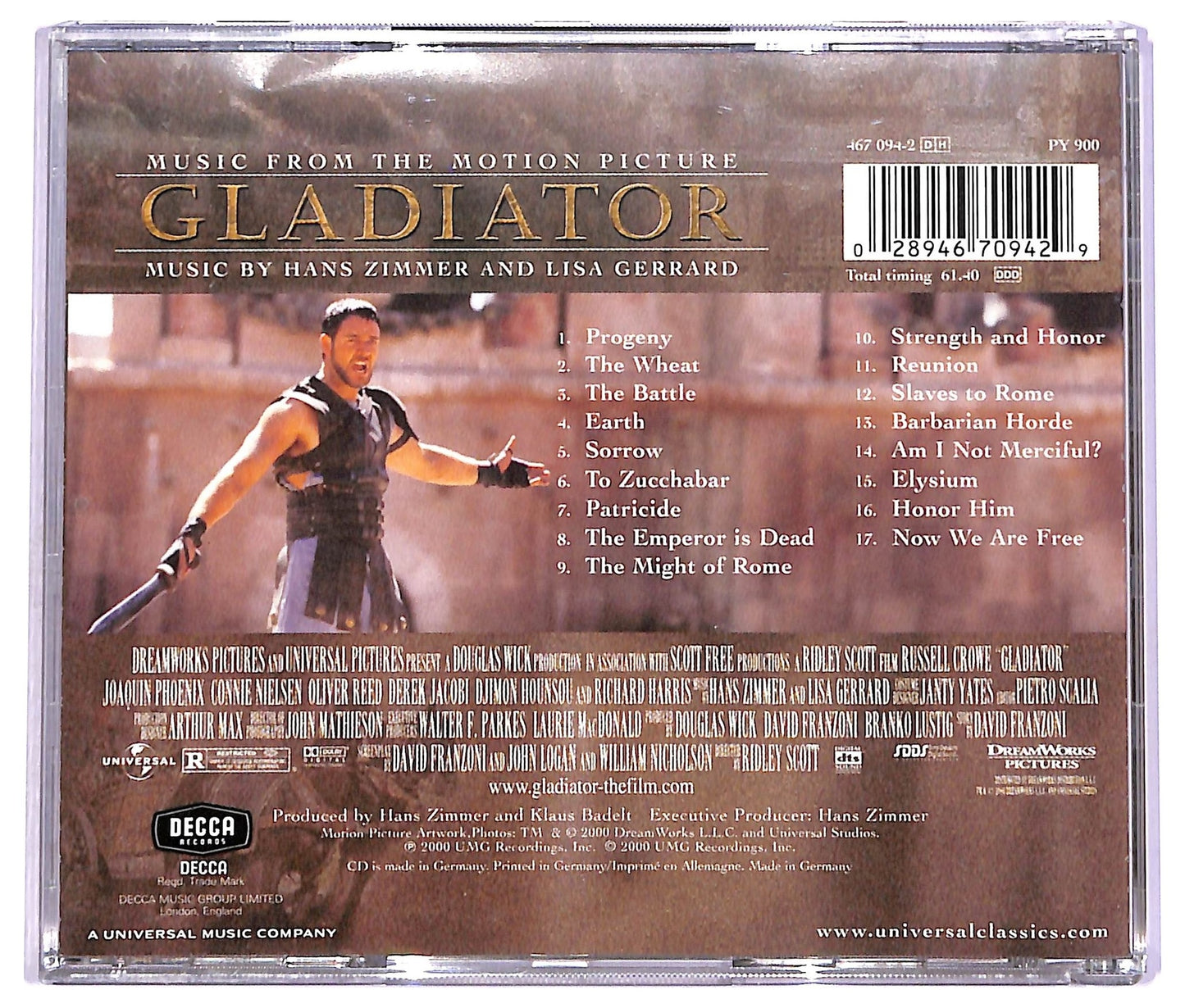 EBOND Hans Zimmer And Lisa Gerrard - Gladiator Music From The Motion Picture ALBUM JEWEL CASE CD CD066444