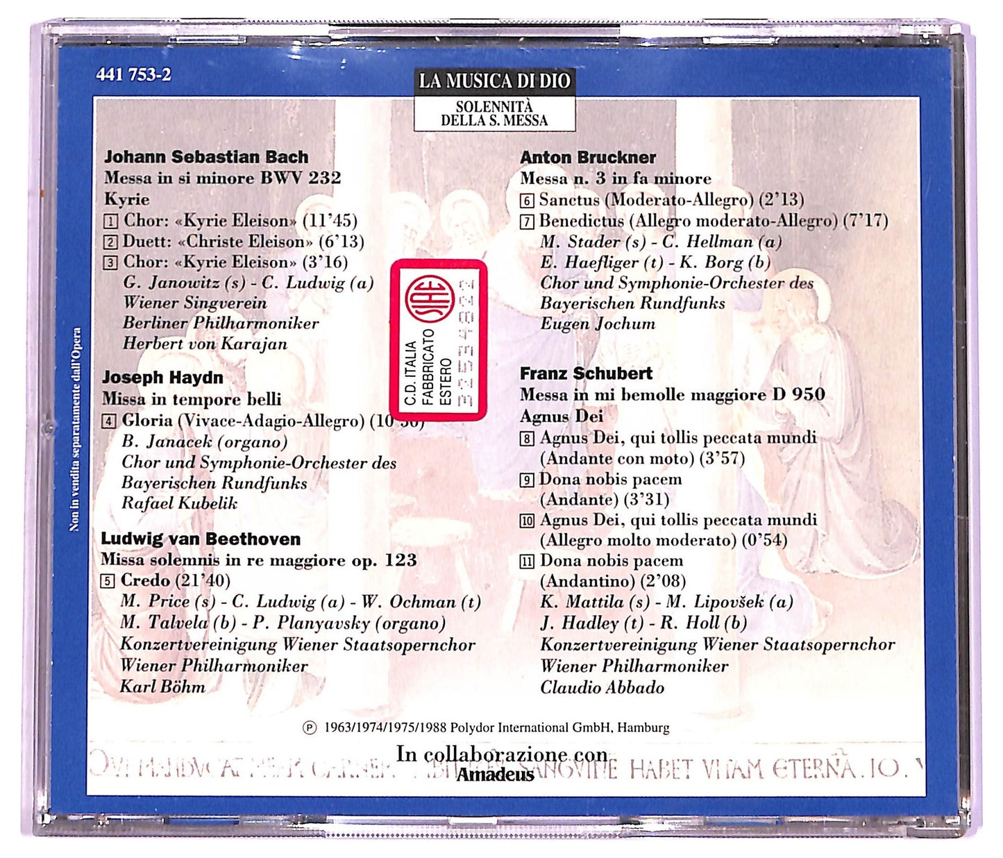 EBOND La Musica di Dio - Solennita Della S. Messa COMPILATION EDITORIALE JEWEL CASE CD CD066507