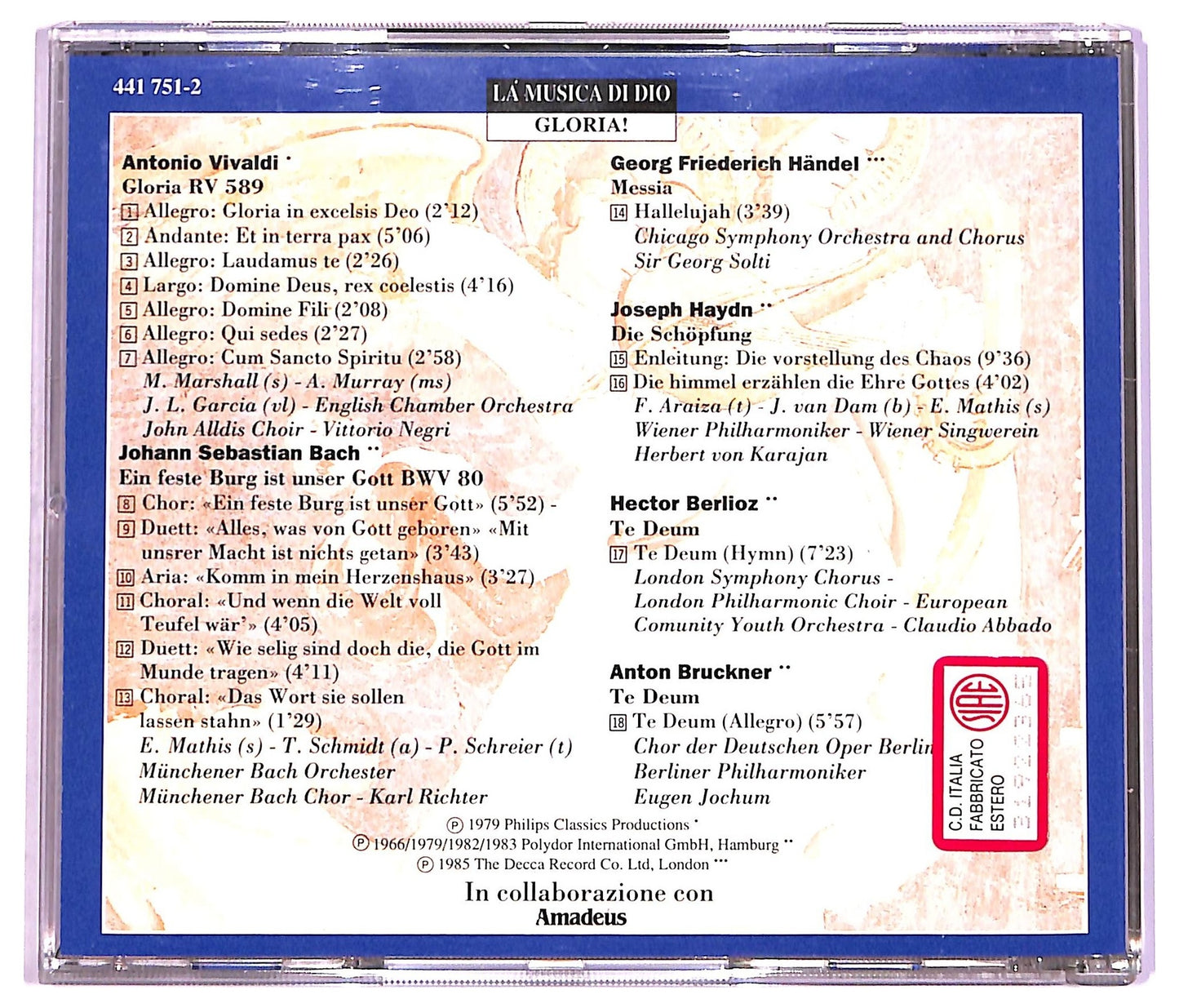 EBOND Various - La Musica Di Dio - Gloria COMPILATION EDITORIALE JEWEL CASE CD CD066516