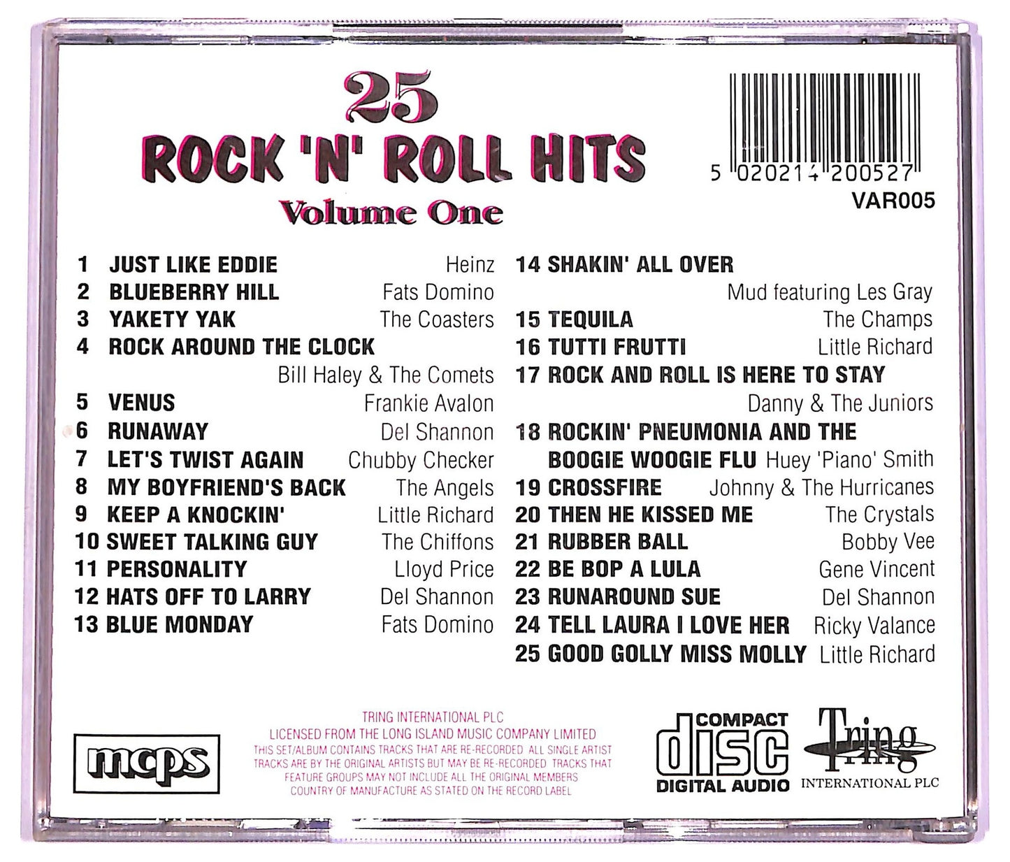 EBOND Various - 25 Rock 'n' Roll Hits Volume One COMPILATION JEWEL CASE CD CD066517