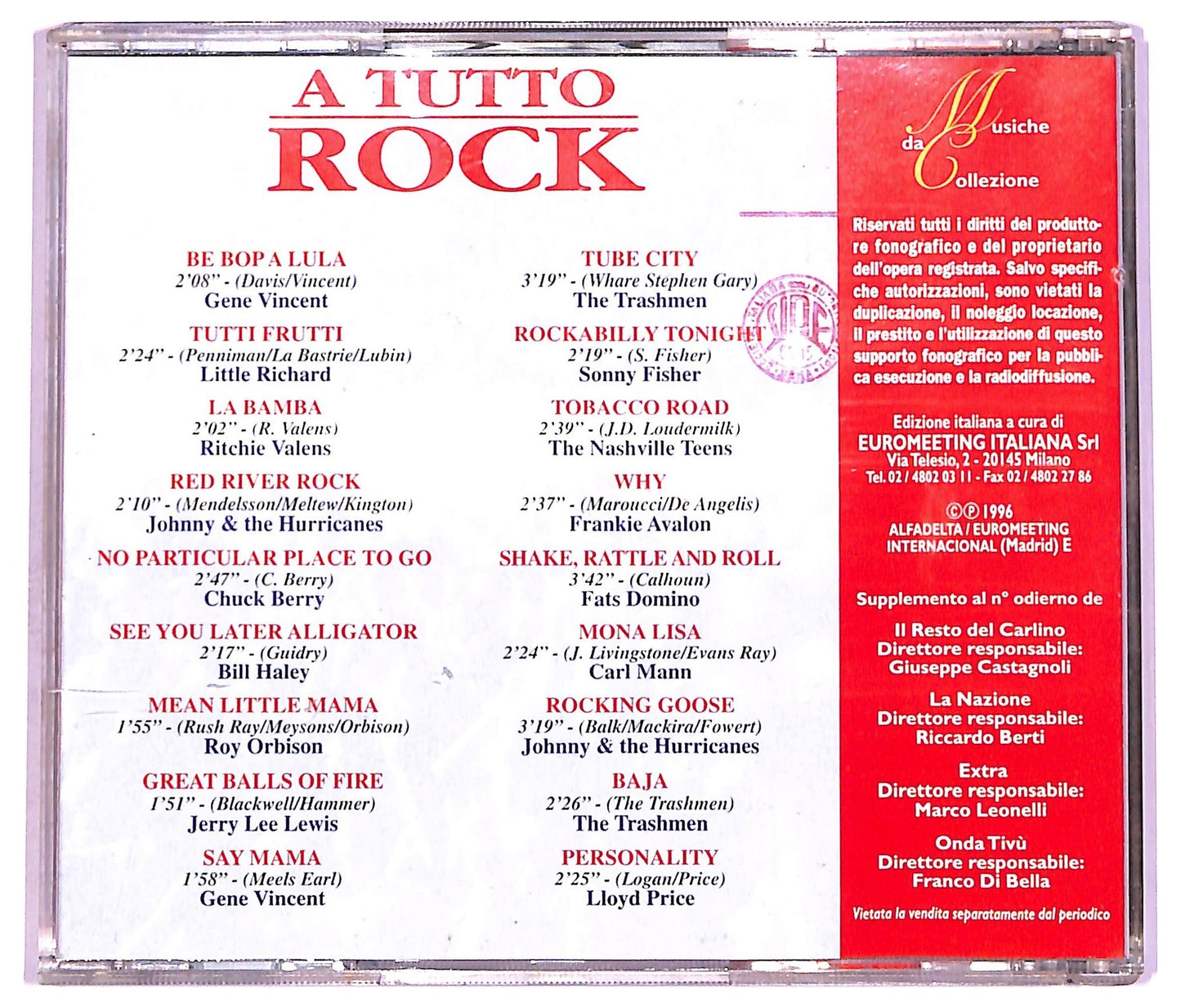 EBOND Various - A Tutto Rock COMPILATION EDITORIALE JEWEL CASE CD CD066534