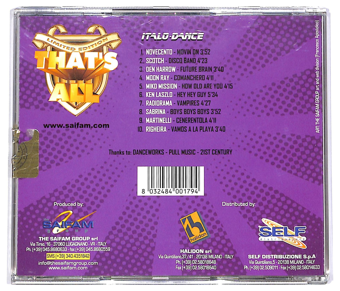 EBOND Various - That's All - Italo-Dance COMPILATION JEWEL CASE CD CD066626
