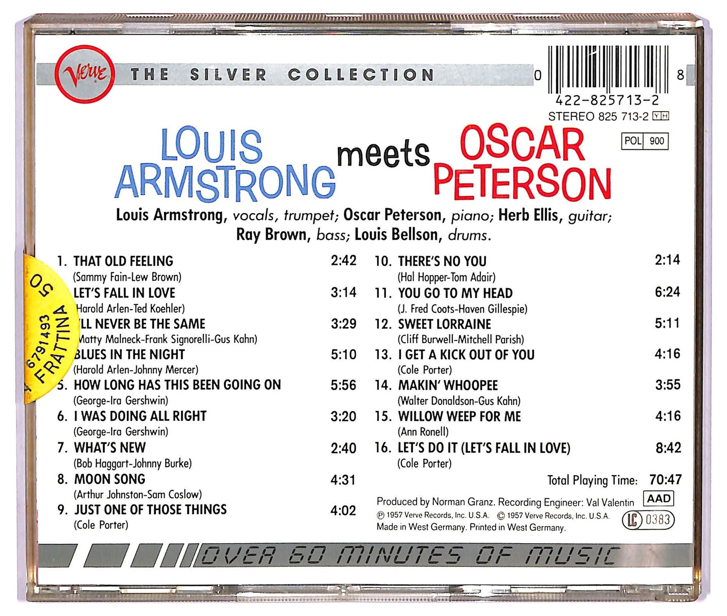 EBOND Louis Armstrong Meets Oscar Peterson - Louis Armstrong Meets Oscar Peterson ALBUM JEWEL CASE CD CD067138