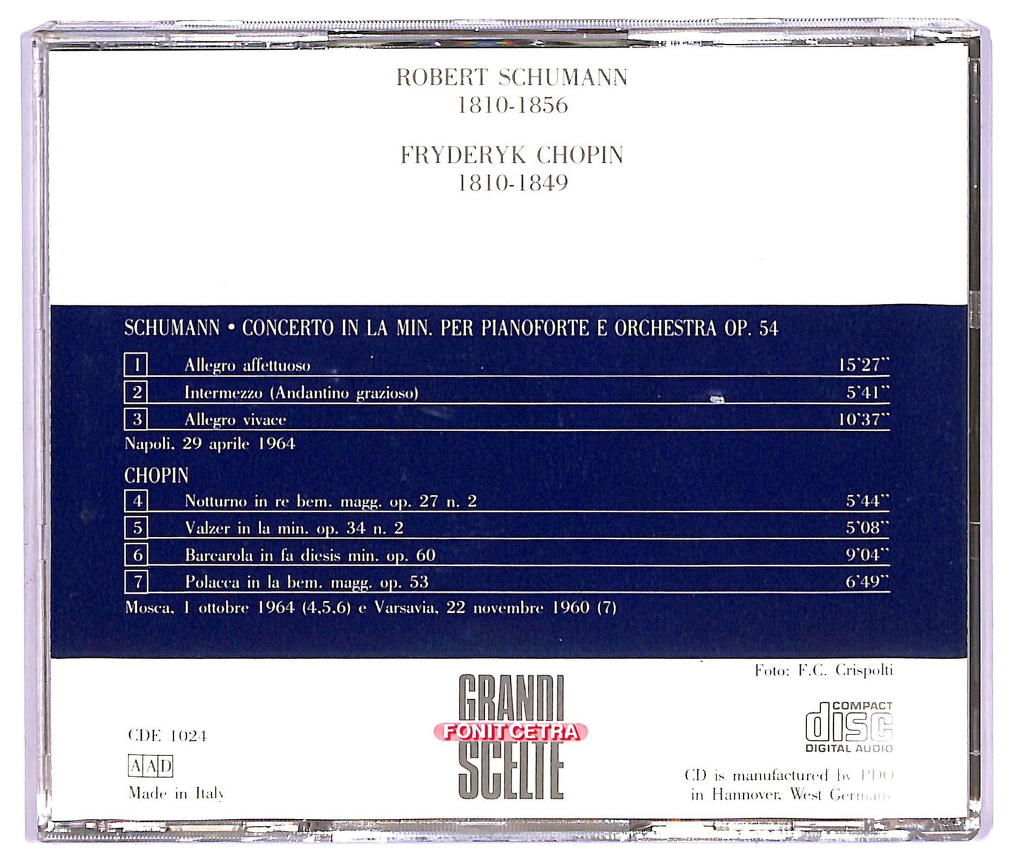 EBOND Schumann - Concerto in La Min per pianoforte e orchestra op.54 CD CD067208