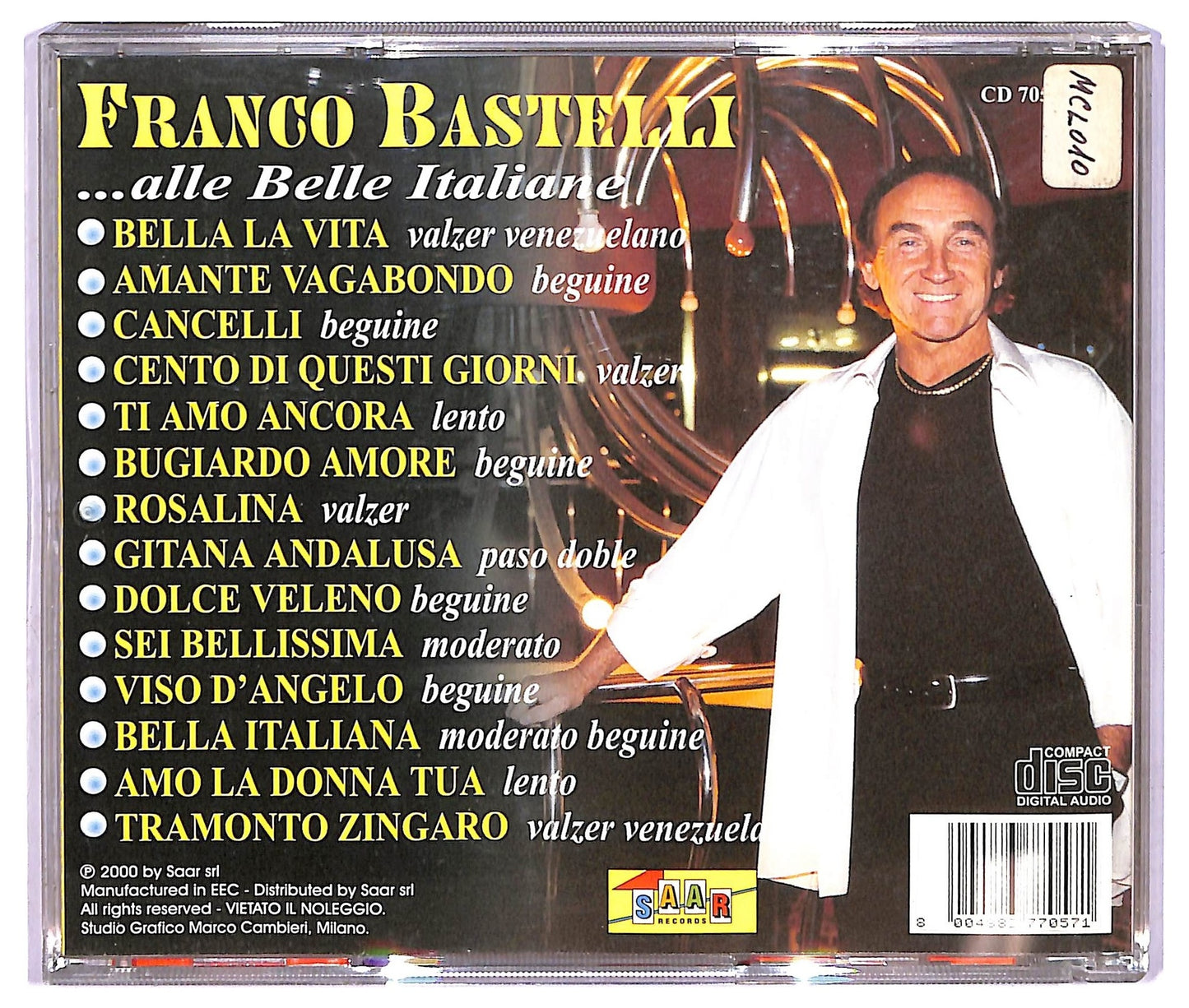 EBOND Franco Bastelli - Alle Belle Italiane ALBUM JEWEL CASE CD CD067318