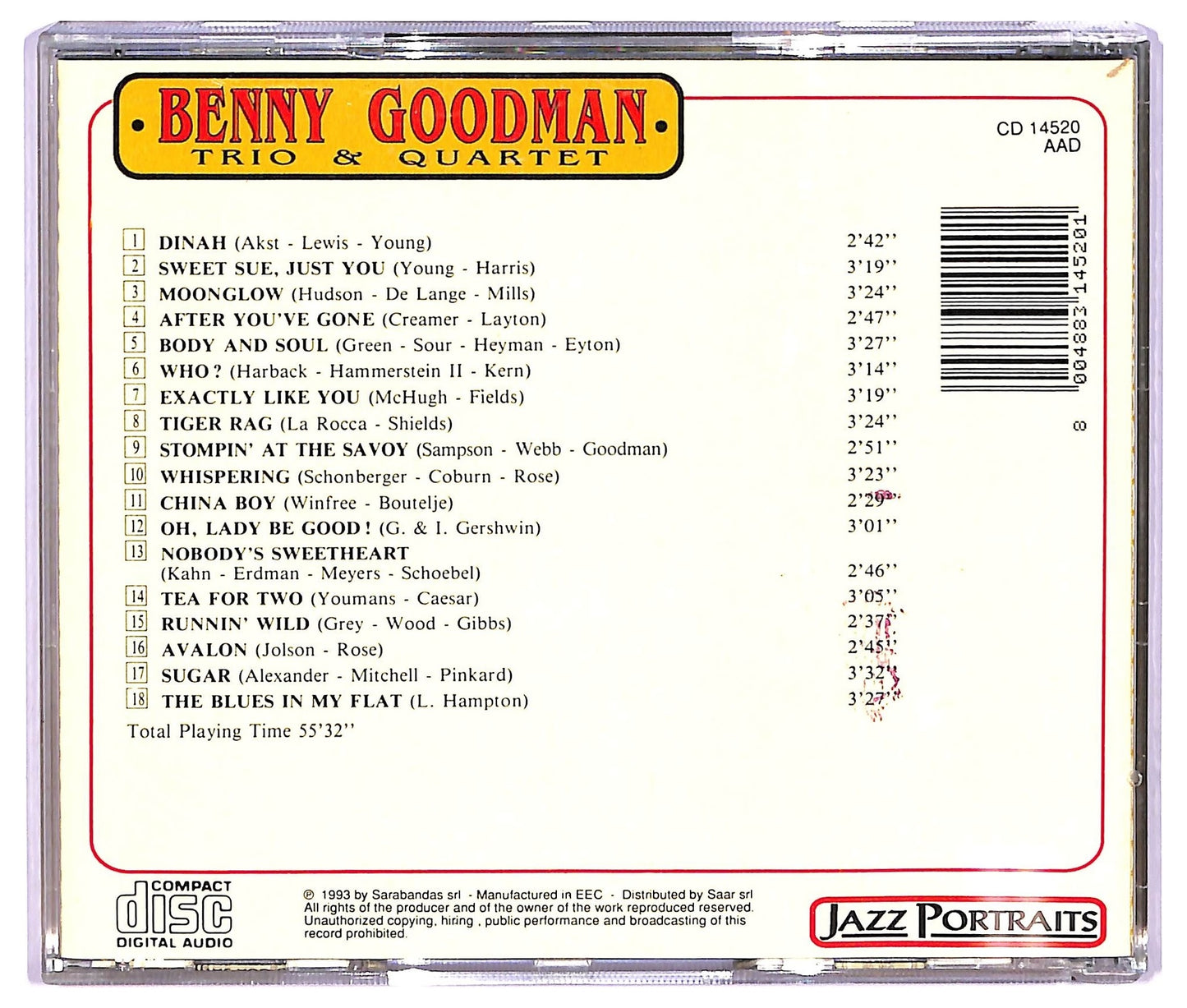 EBOND Benny Goodman - Trio & Quartet COMPILATION JEWEL CASE CD CD067340