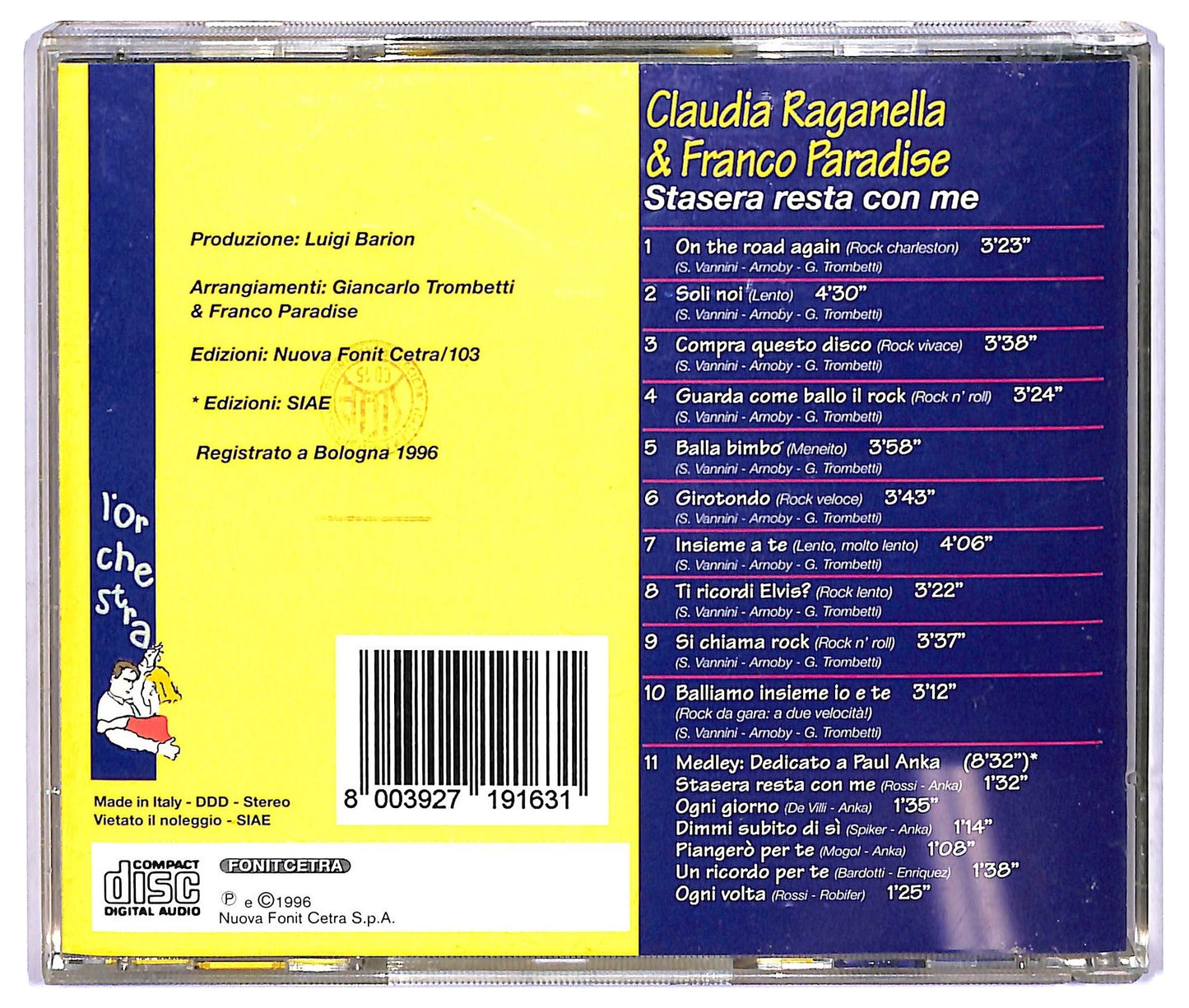 EBOND Claudia Raganella , Franco Paradise - Stasera resta con me CD CD067452