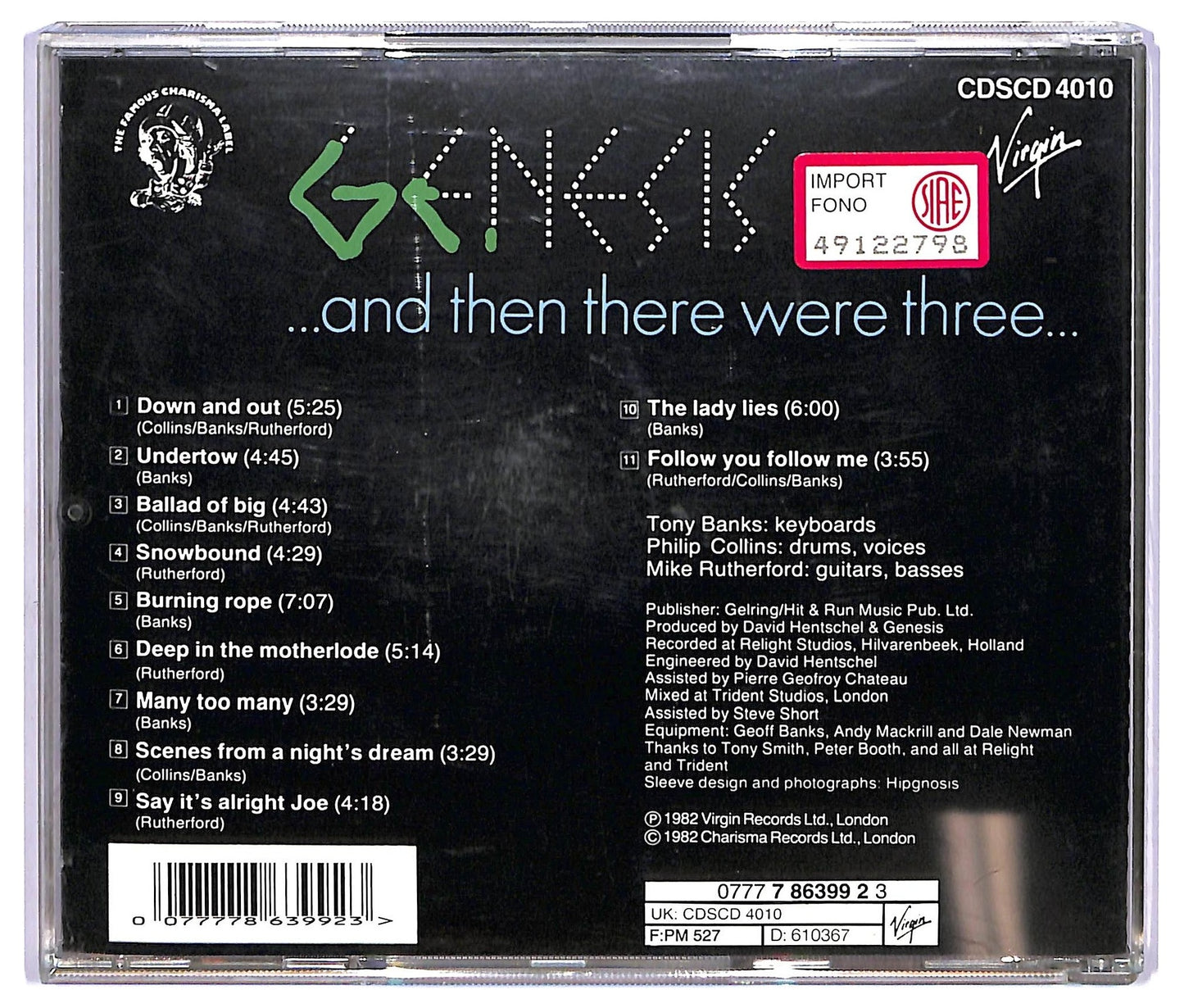 EBOND Genesis - And Then There Were Three ALBUM JEWEL CASE CD CD067516