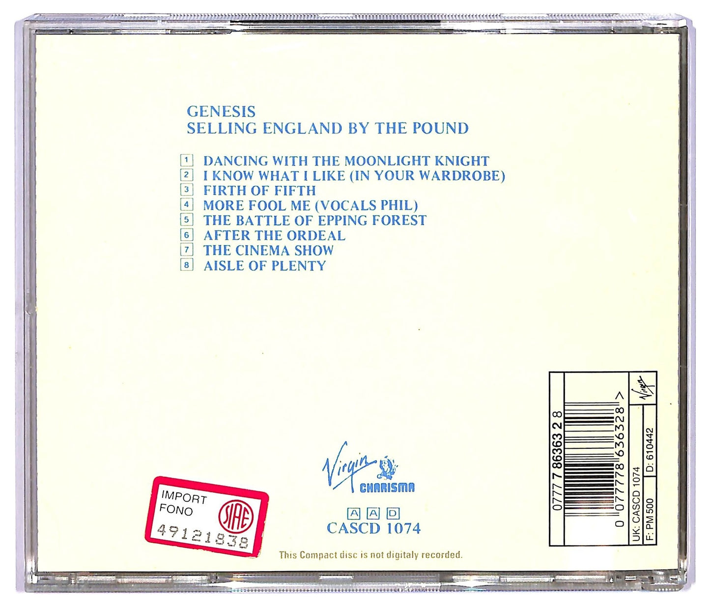 EBOND Genesis - Selling England By The Pound ALBUM JEWEL CASE CD CD067518