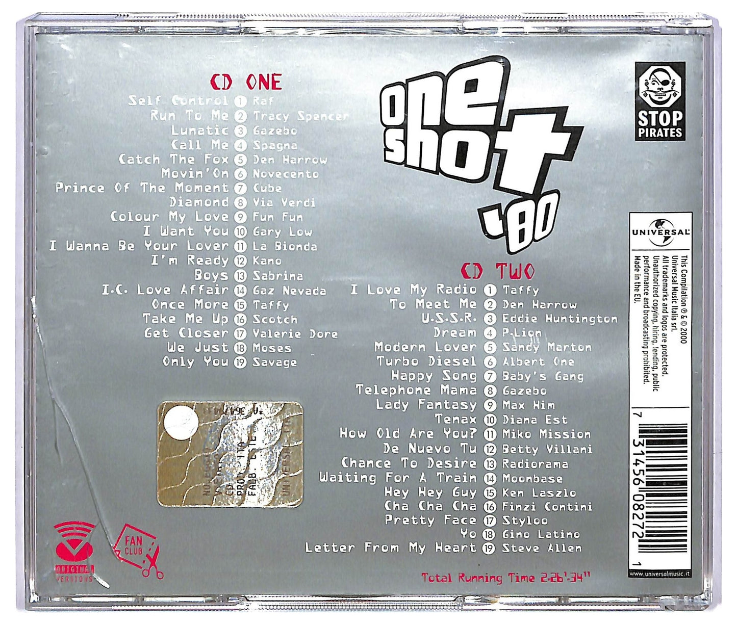 EBOND Various - One Shot '80 Volume 10 DanceItalia ( 2 Cd) COMPILATION JEWEL CASE CD067608
