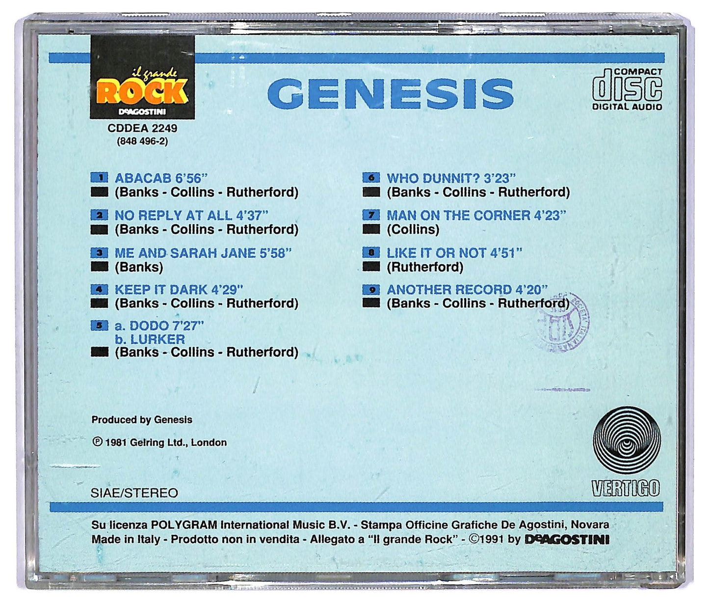 EBOND Genesis - Genesis ALBUM EDITORIALE JEWEL CASE CD CD067614