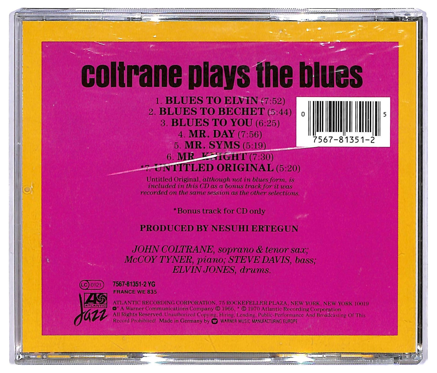 EBOND John Coltrane - Coltrane Plays The Blues ALBUM JEWEL CASE CD CD067616