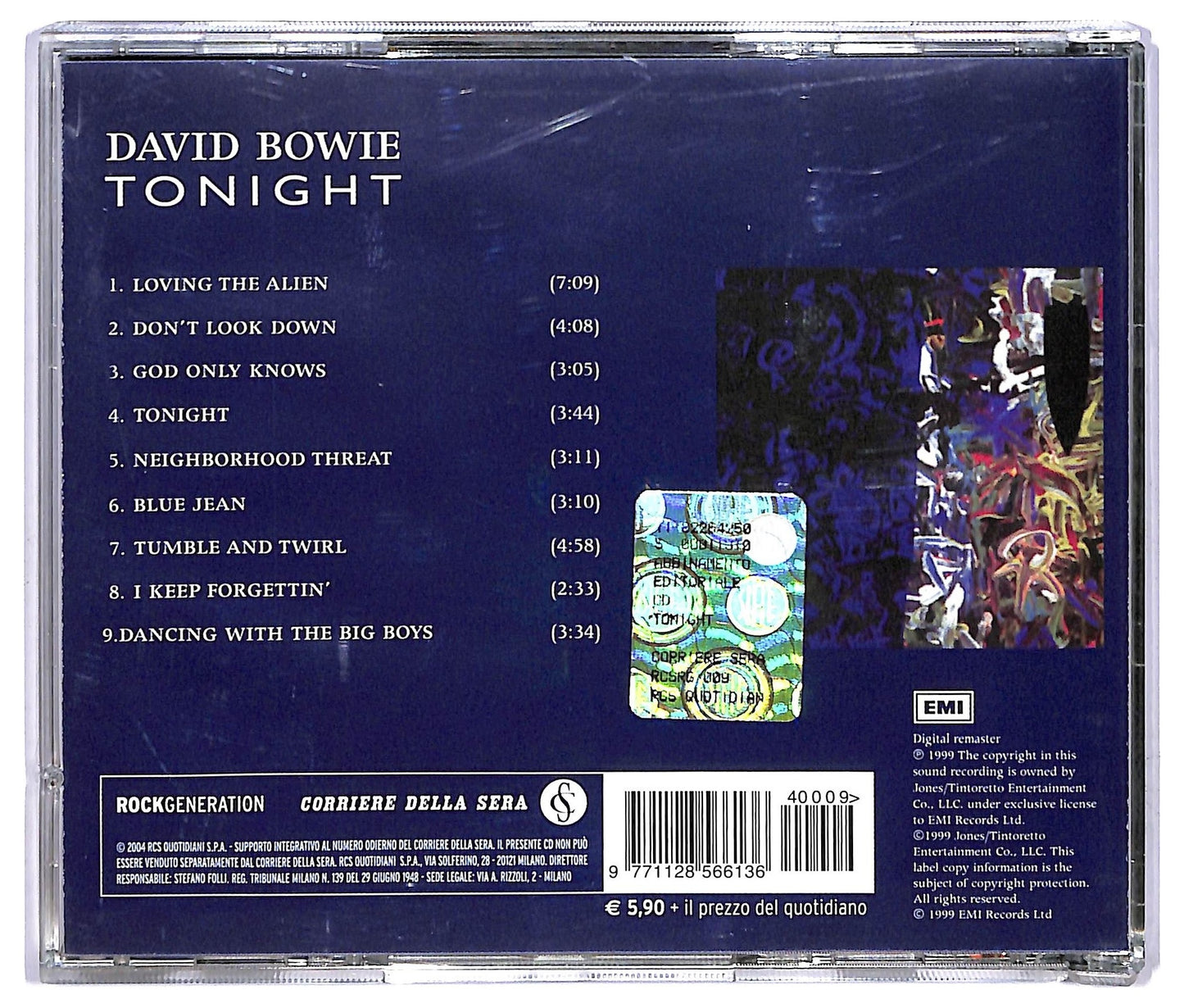 EBOND David Bowie - Tonight ALBUM EDITORIALE JEWEL CASE CD CD067617
