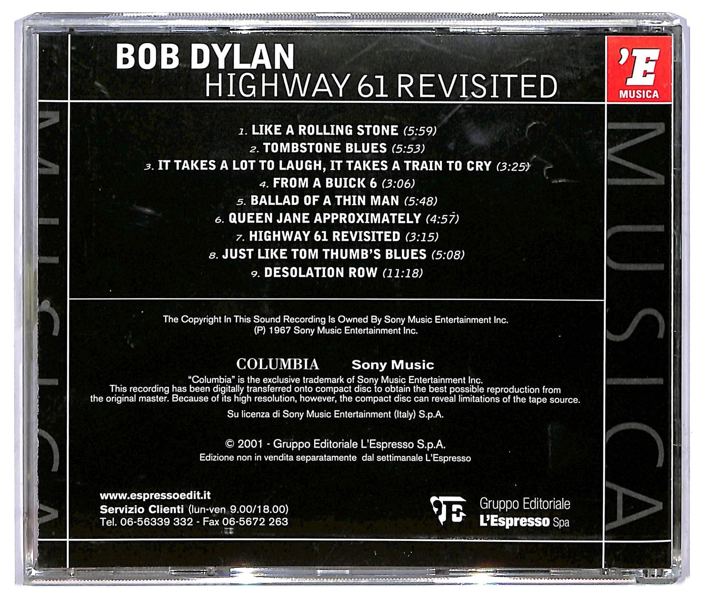 EBOND Bob Dylan - Highway 61 Revisited ALBUM EDITORIALE JEWEL CASE CD CD067620