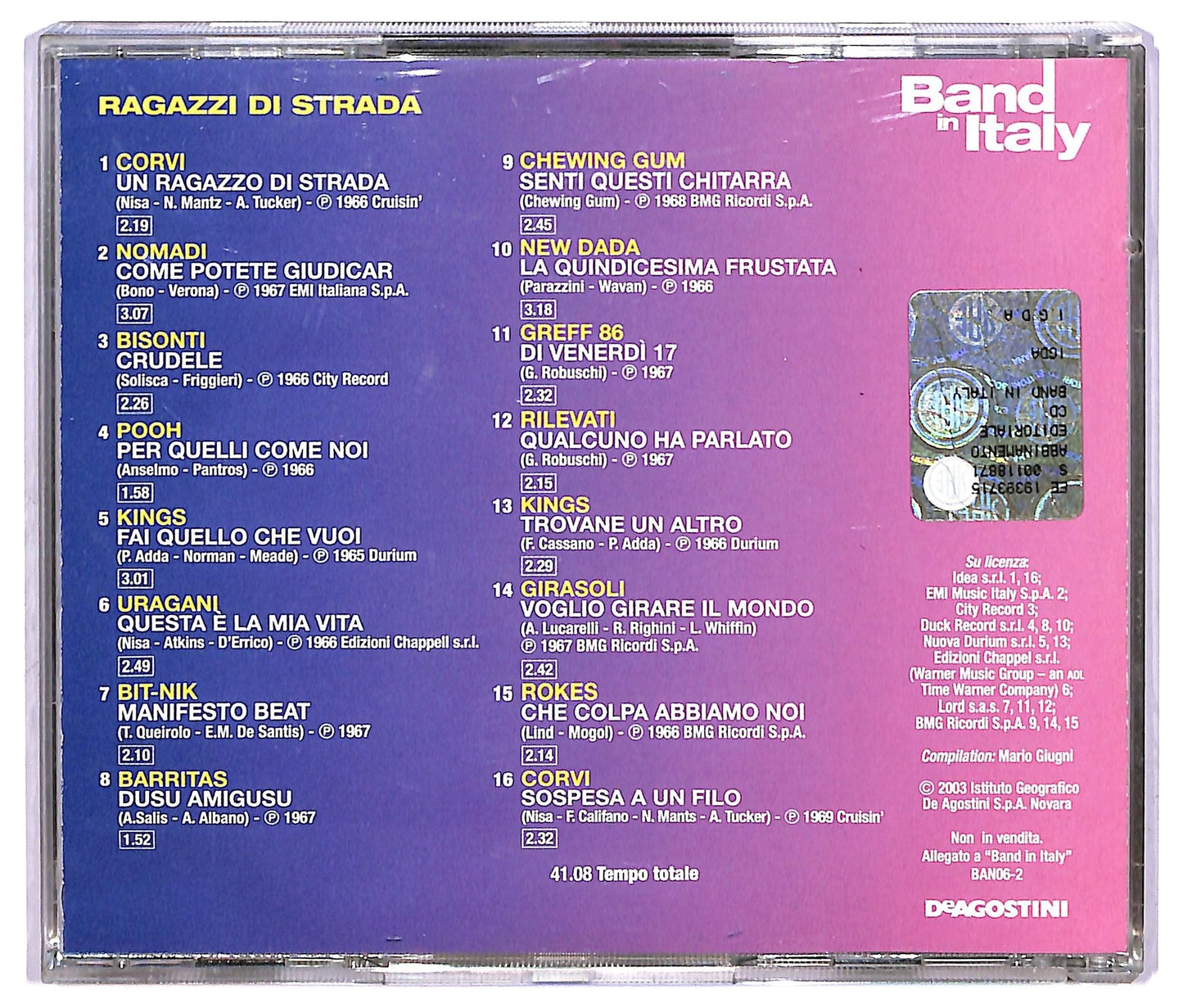 EBOND Various - Ragazzi Di Strada - Band In Italy COMPILATION EDITORIALE JEWEL CASE CD CD067643