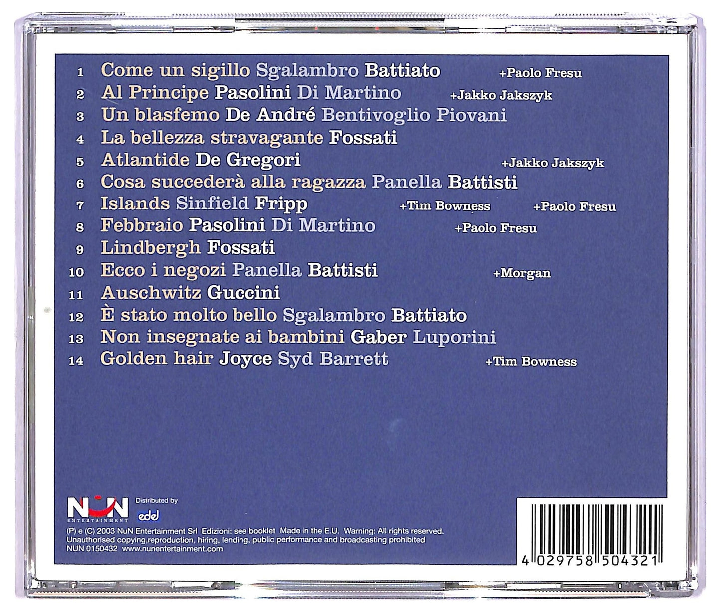 EBOND Alice - Viaggio In Italia ALBUM JEWEL CASE CD CD067649