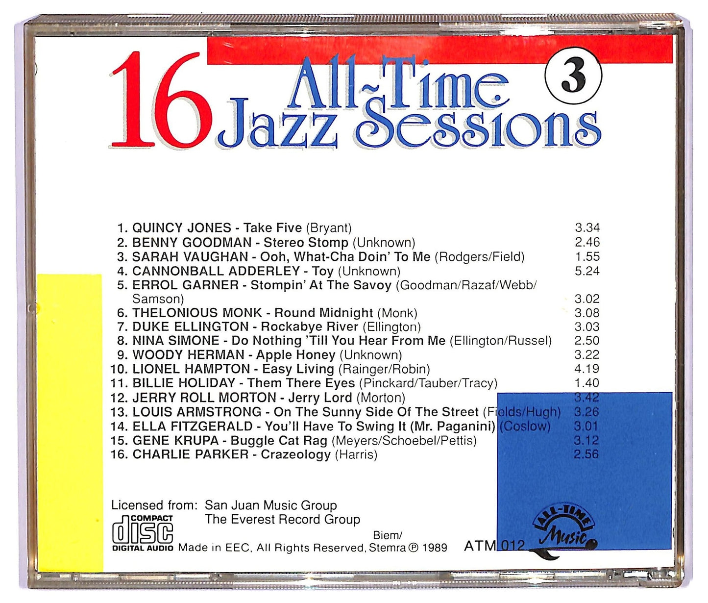 EBOND Various - 16 All-Time Jazz Sessions 3 COMPILATION EDITORIALE JEWEL CASE CD CD067708
