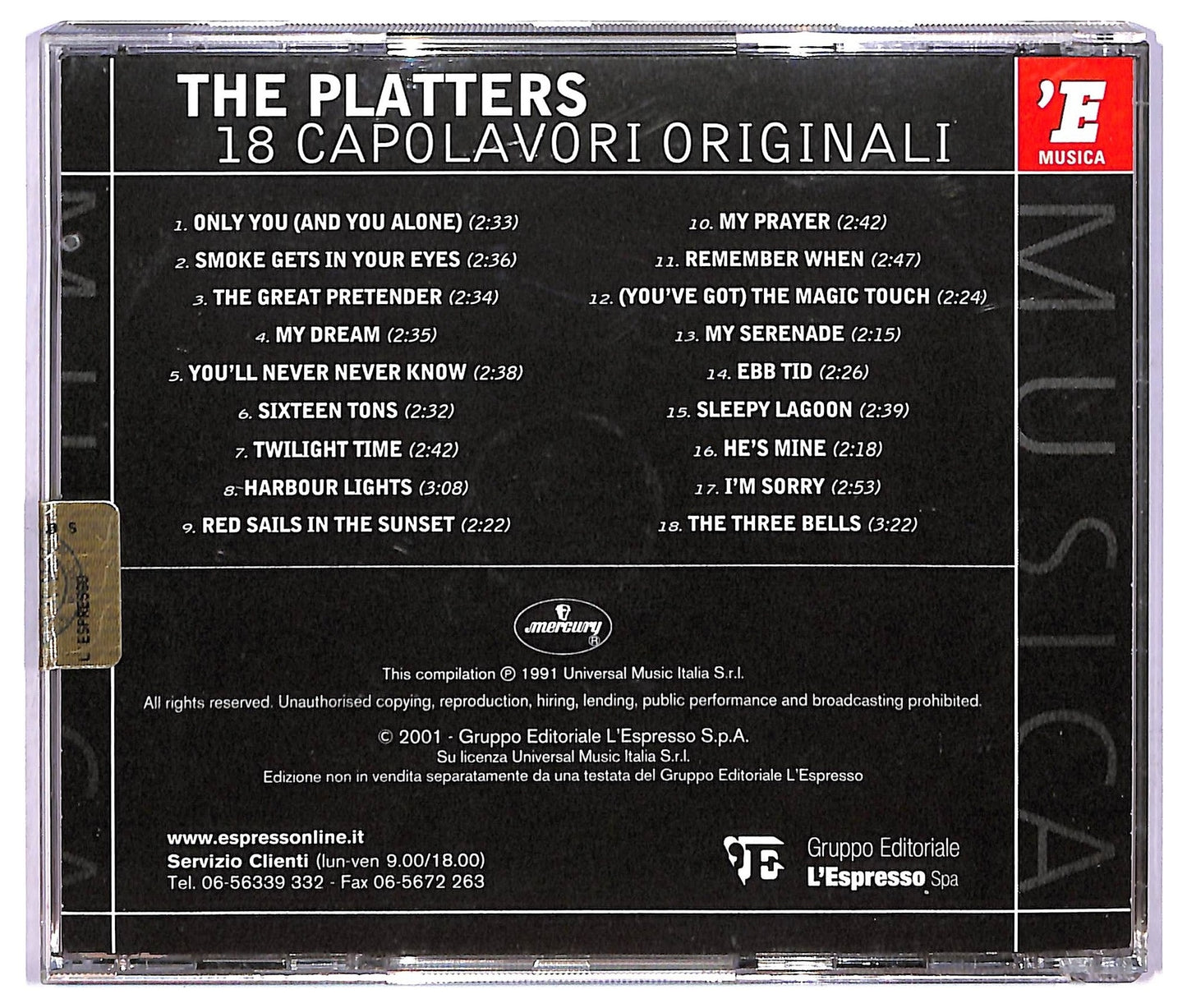 EBOND The Platters - 18 Capolavori Originali COMPILATION EDITORIALE JEWEL CASE CD CD067802