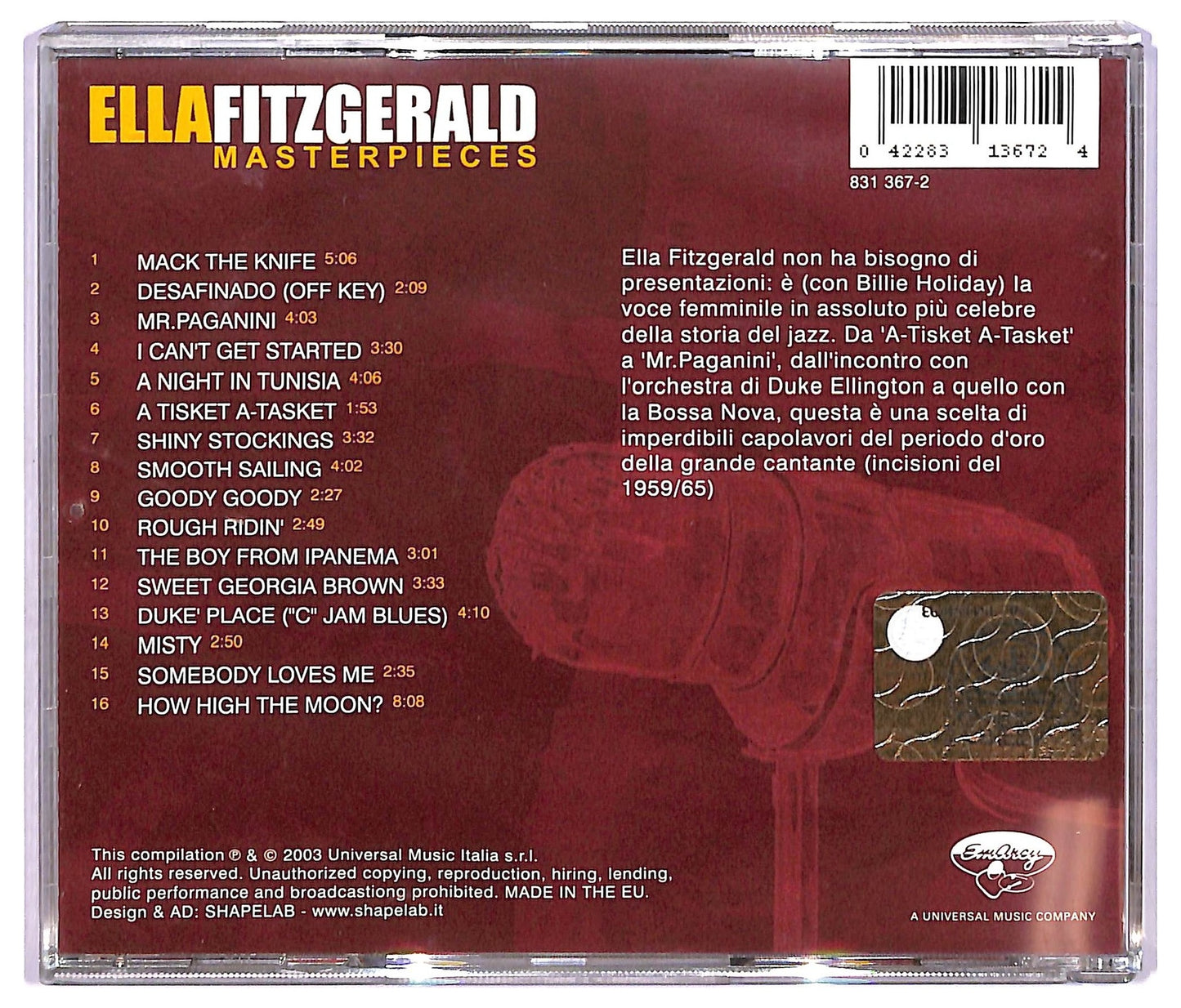 EBOND Ella Fitzgerald - Masterpieces CD CD068450