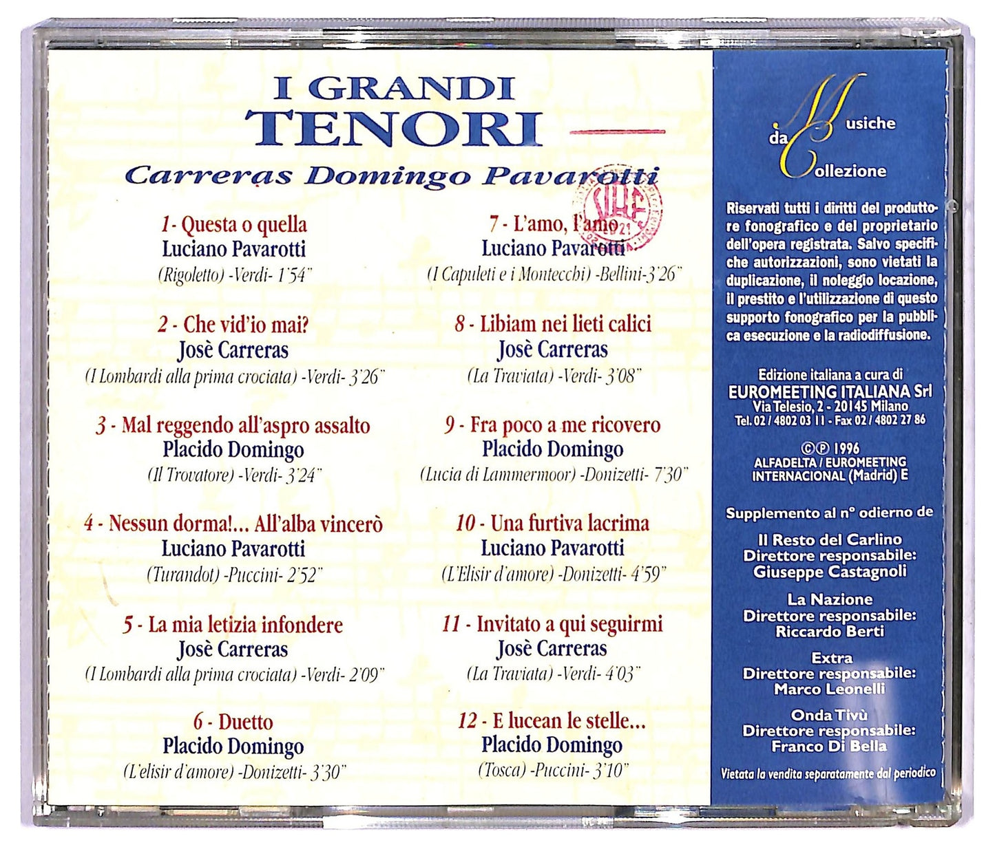 EBOND Carreras Domingo Pavarotti - I Grandi Tenori CD CD068546