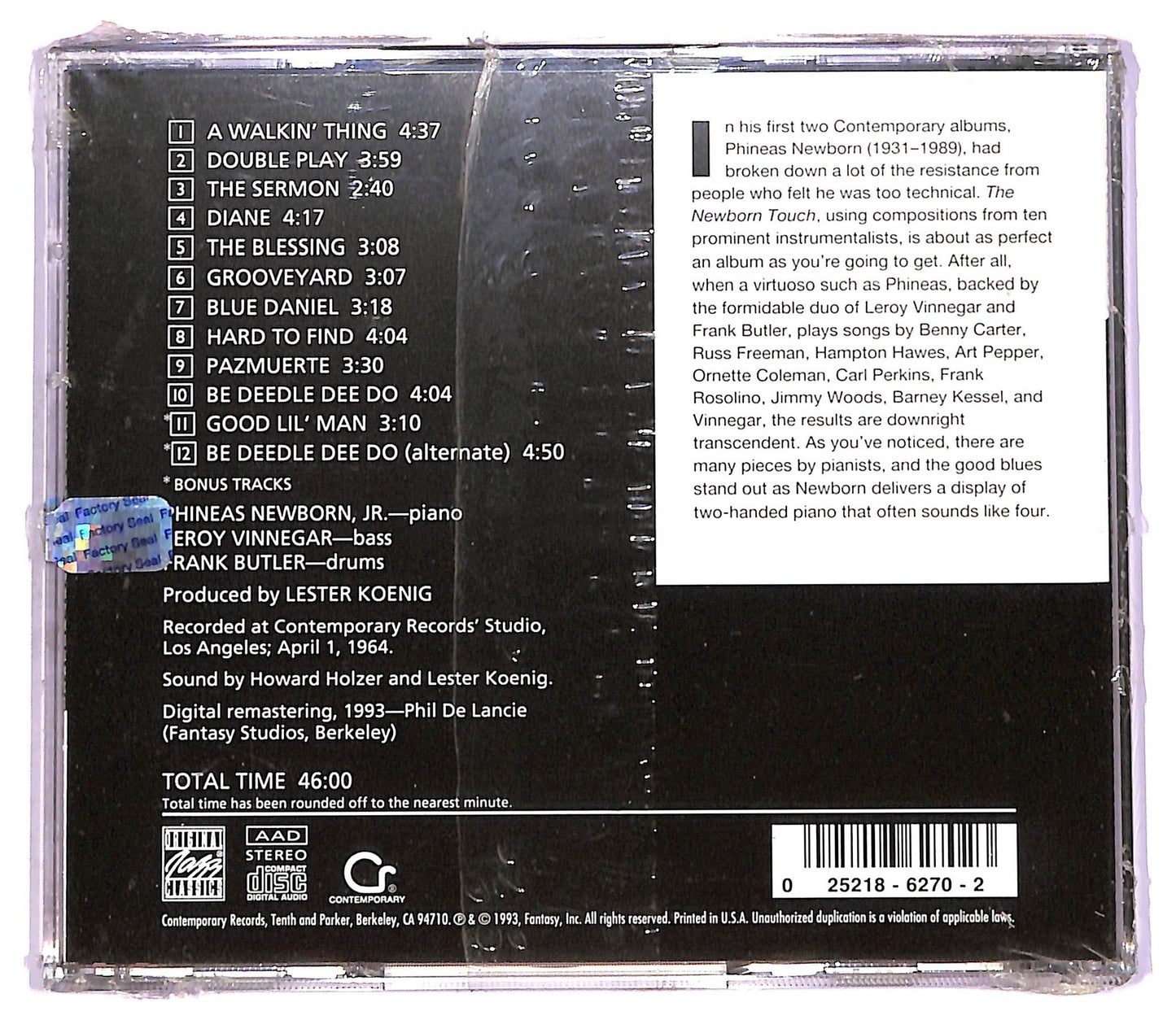 EBOND Phineas Newborn Jr. Trio - The Newborn Touch CD CD068902