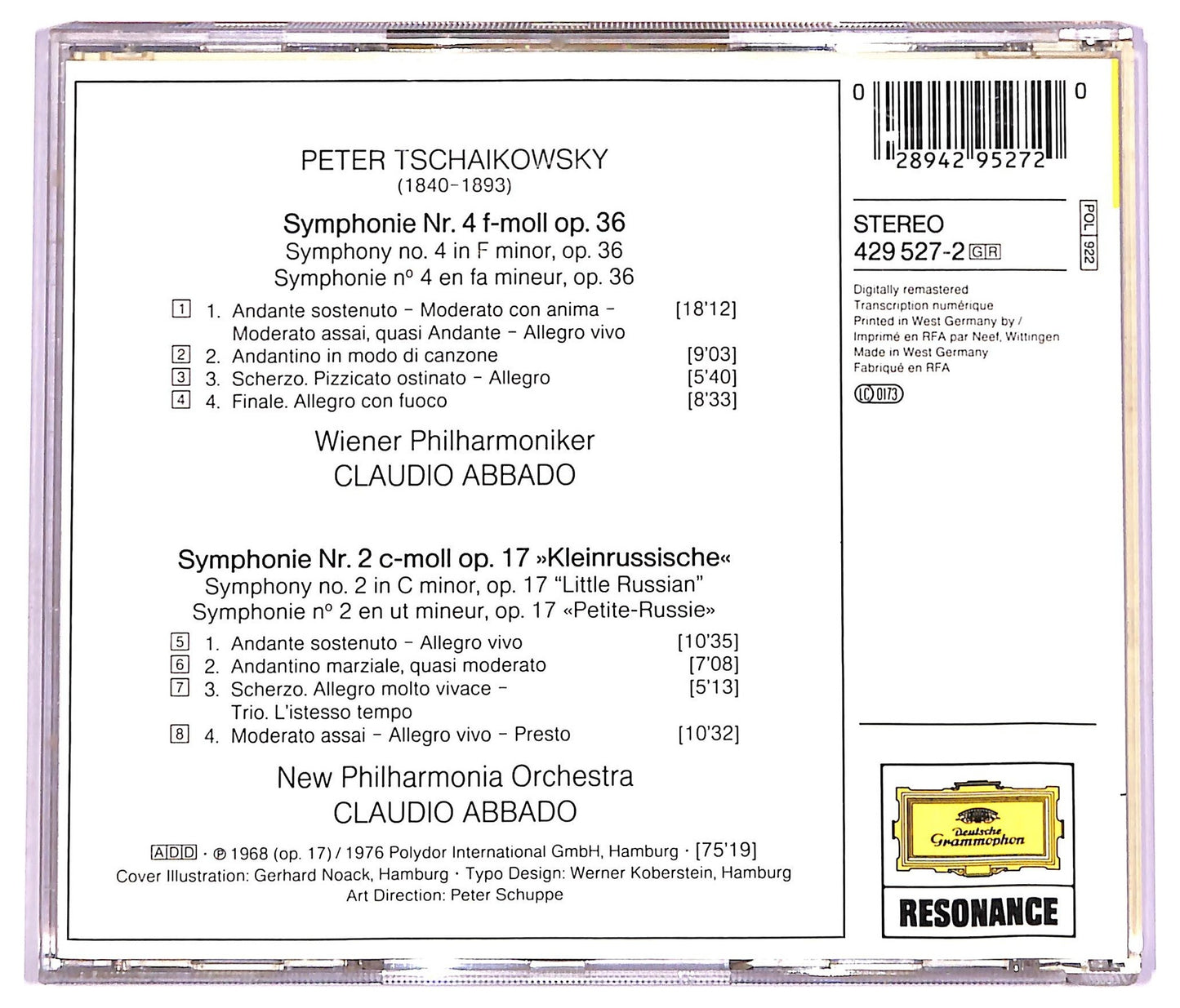 EBOND Tschaikowsky -– Symphonies Nr. 4 Symphonie Nr. 2 Kleinrussische CD CD068917