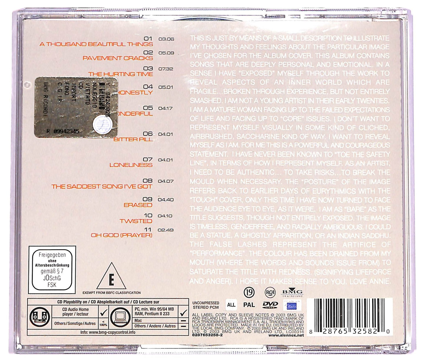 EBOND Annie Lennox - Bare + DVD CD CD068946