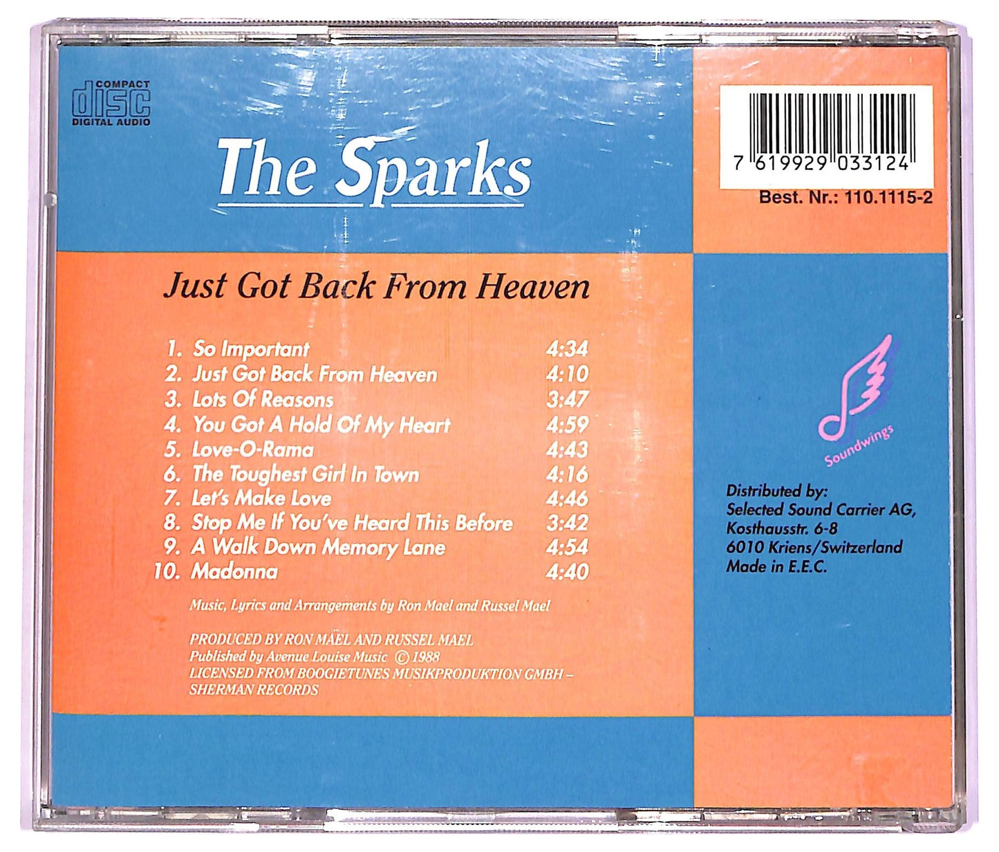 EBOND The Sparks - Just Got Back From Heaven CD CD069218