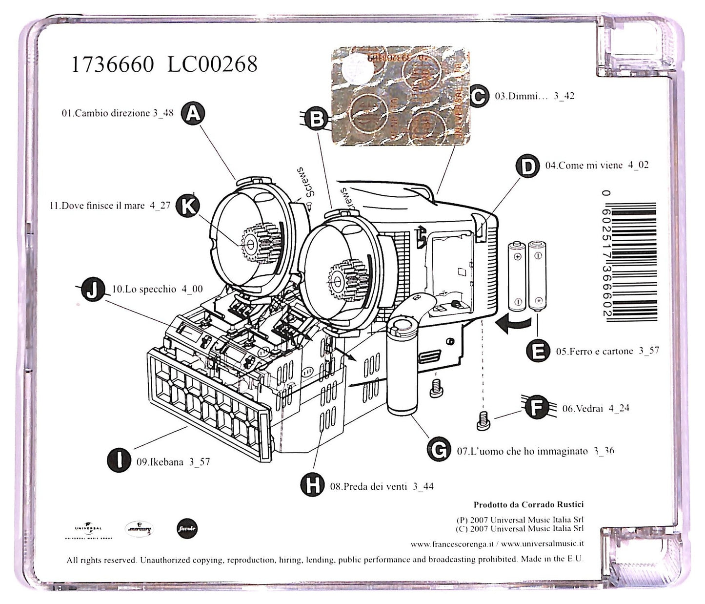 EBOND Francesco Renga - Ferro E Cartone CD CD069223