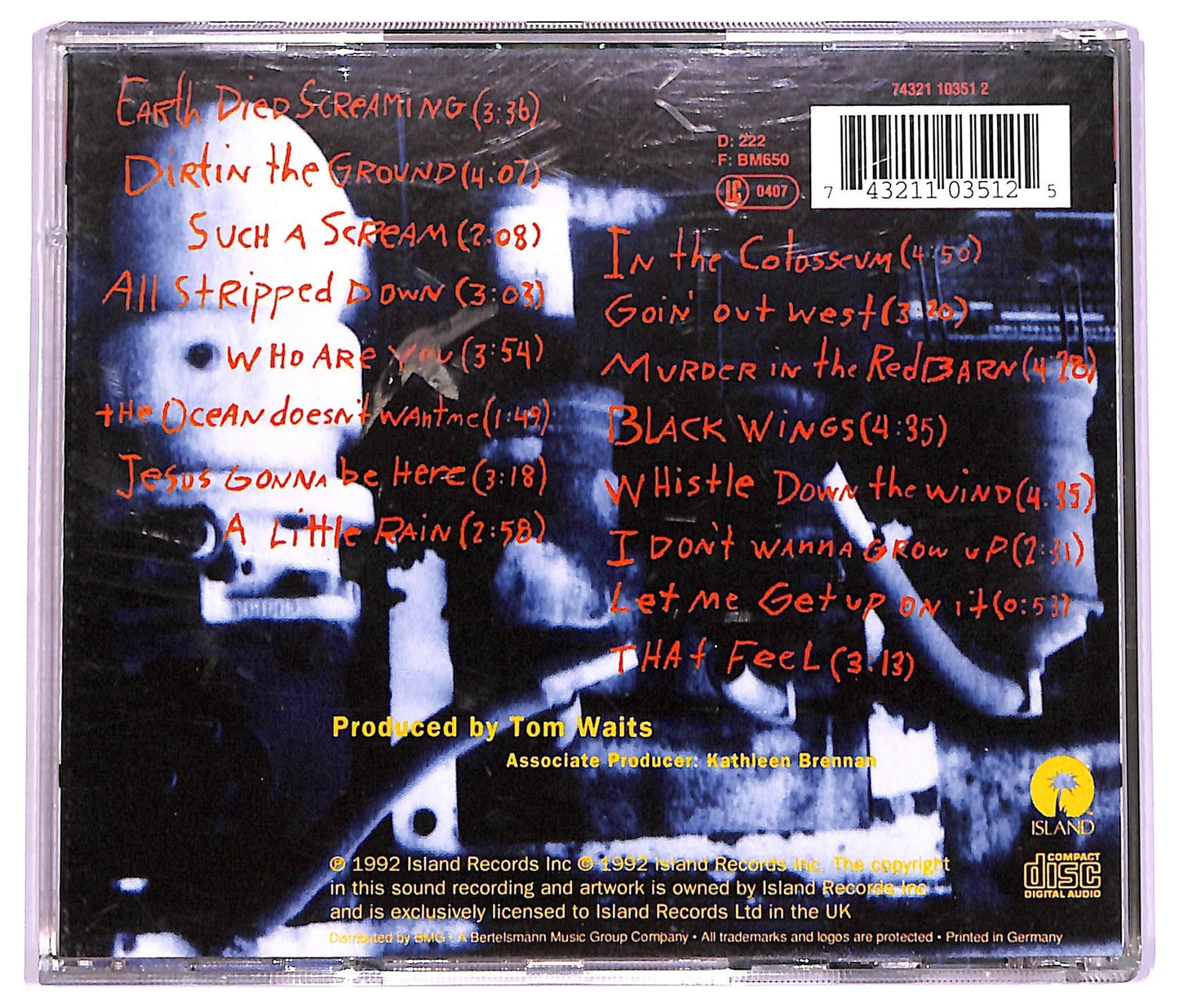 EBOND Tom Waits - Bone Machine CD CD069334