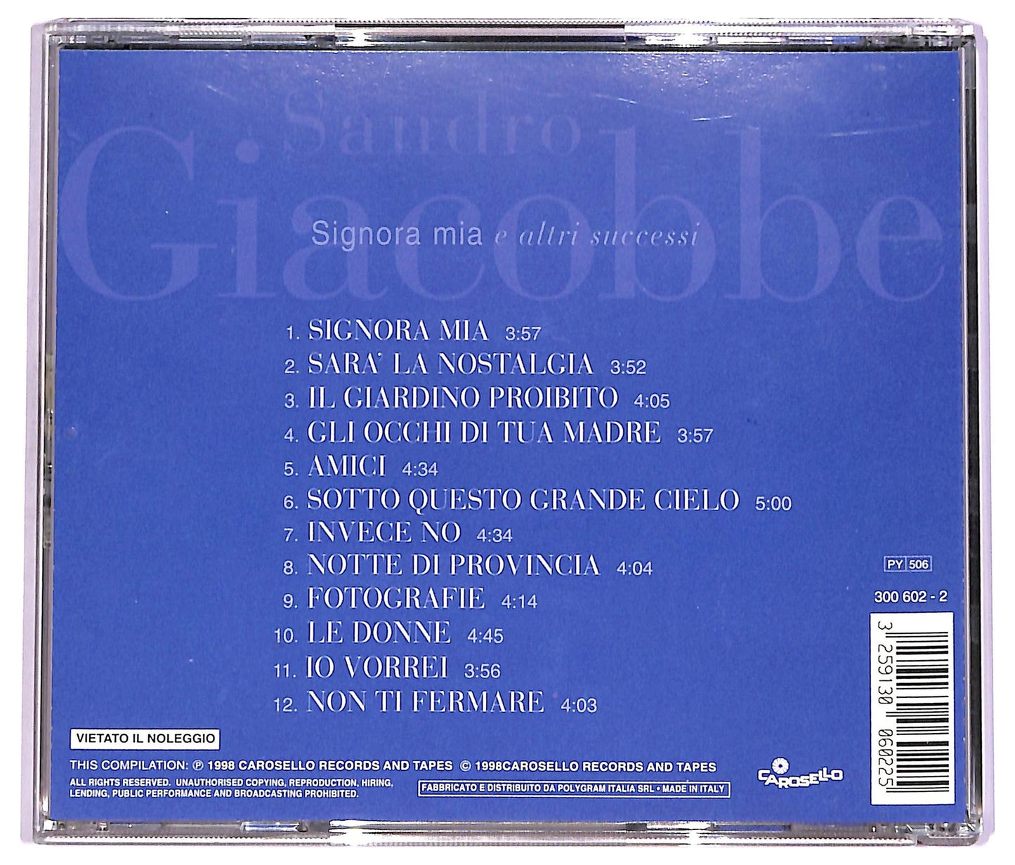 EBOND Sandro Giacobbe - Signora Mia E Altri Successi CD CD069506