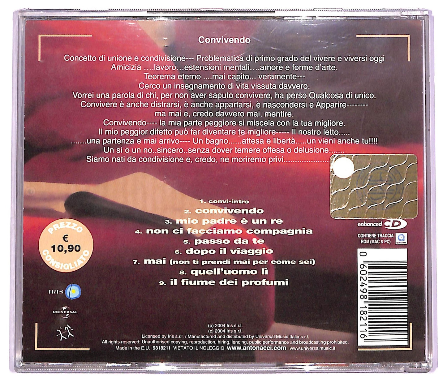 EBOND Biagio Antonacci - Convivendo (Parte 1) CD CD069514
