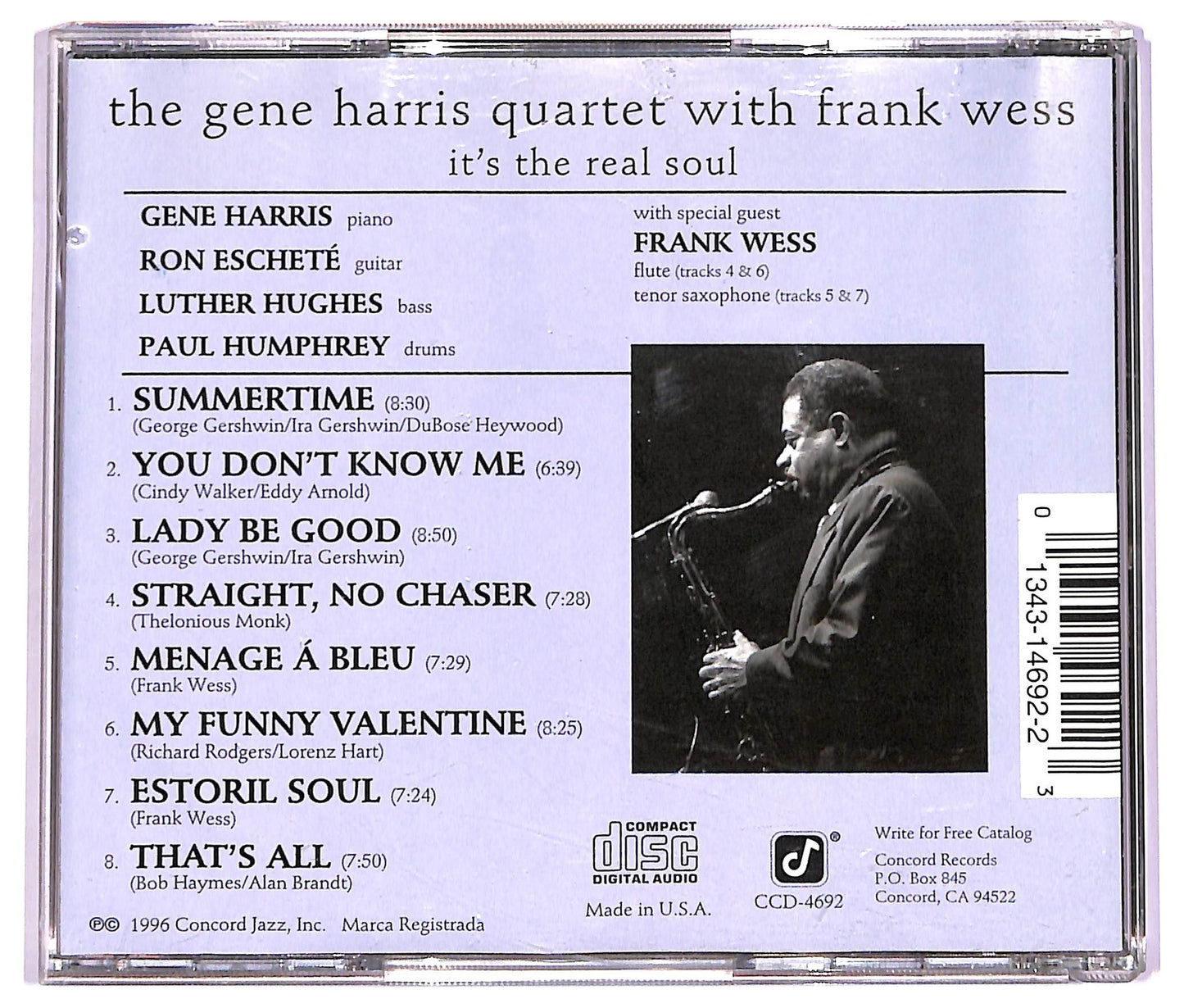 EBOND The Gene Harris Quartet - It's The Real Soul CD CD069626