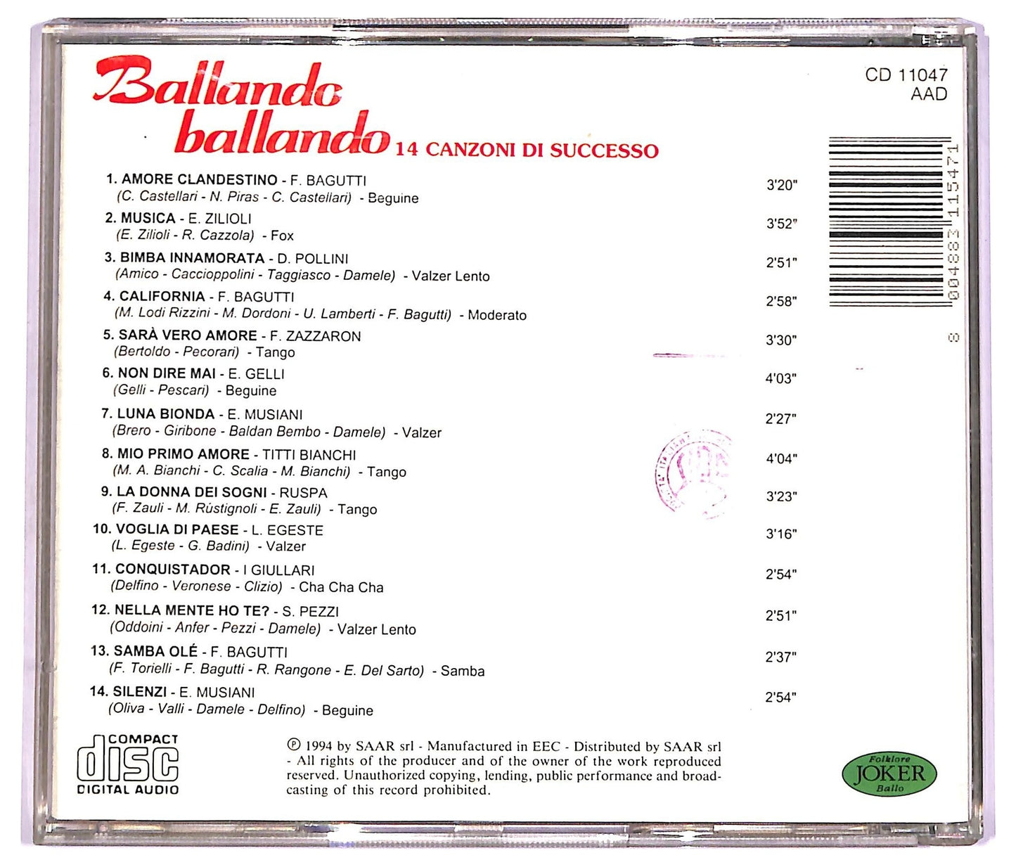 EBOND Various - Ballando Ballando 14 canzoni di successo CD CD069707