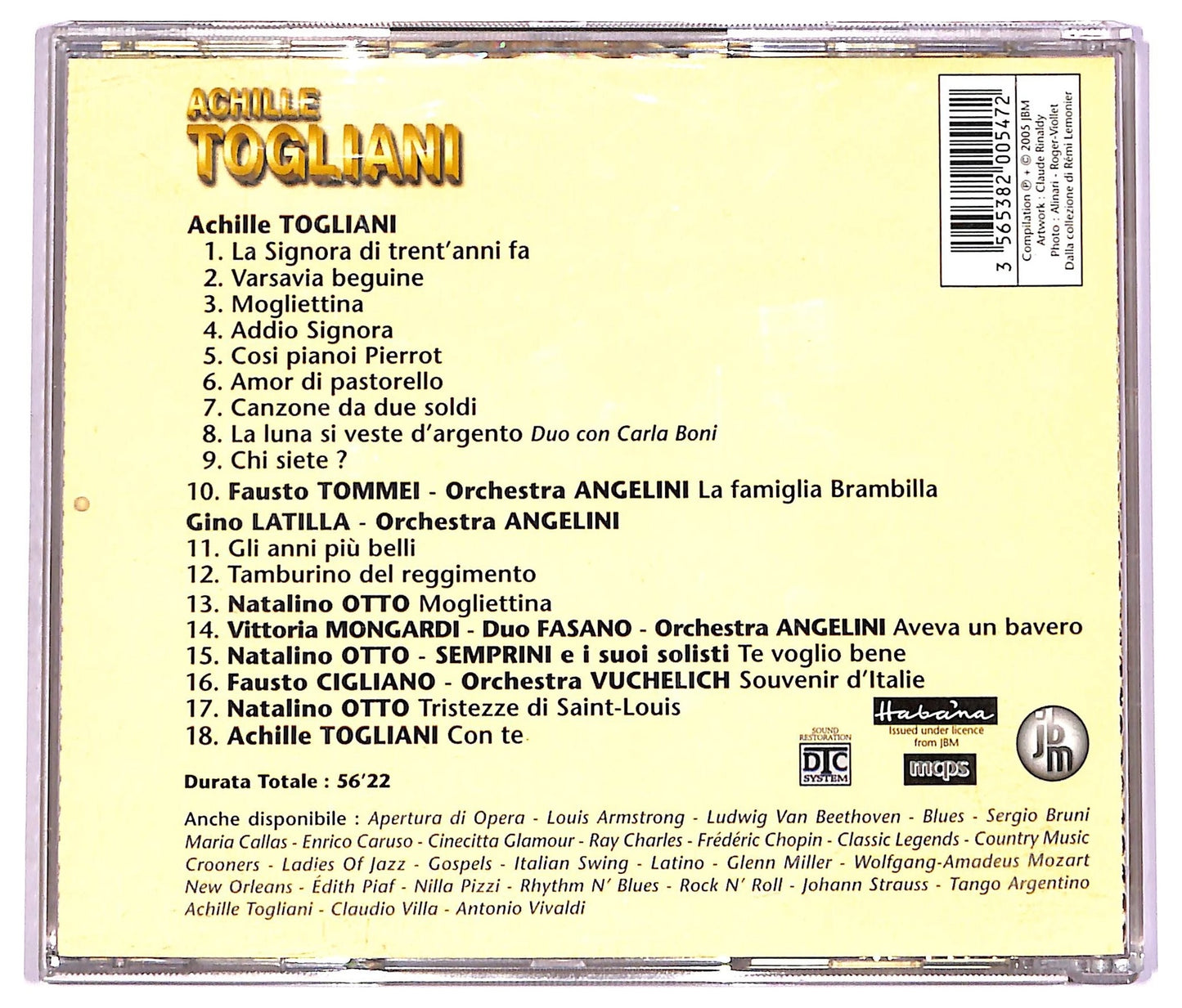 EBOND Achille Togliani - Achille Togliani CD CD069722