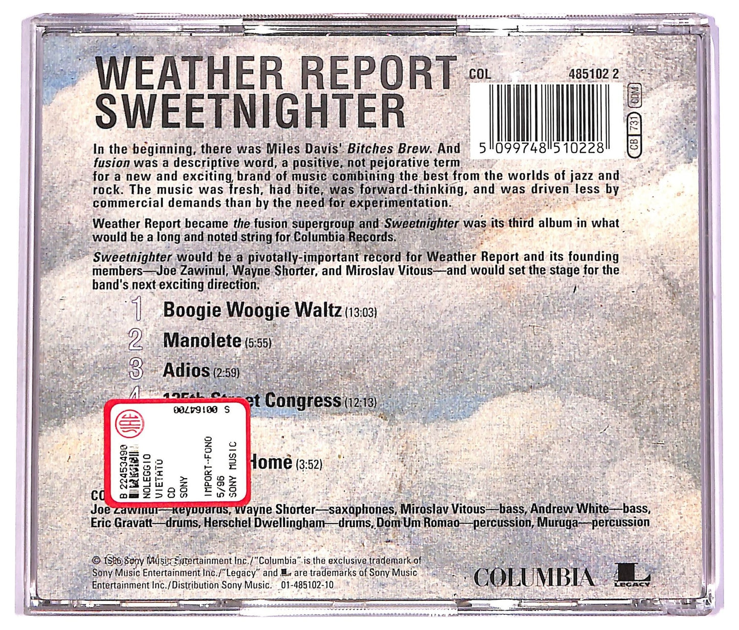 EBOND Weather Report - Sweetnighter CD CD069824
