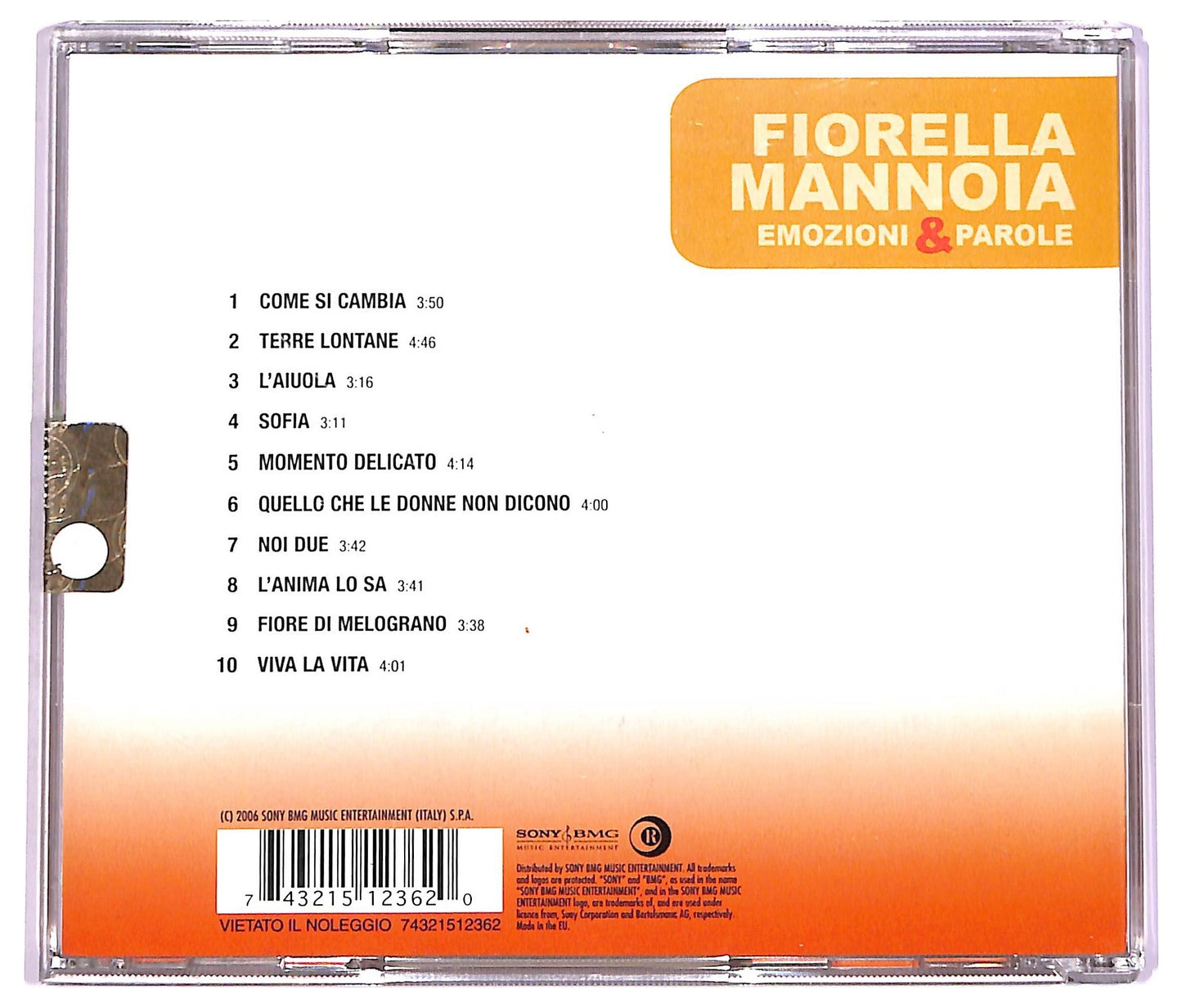 EBOND Fiorella Mannoia - Emozioni & Parole CD CD069832