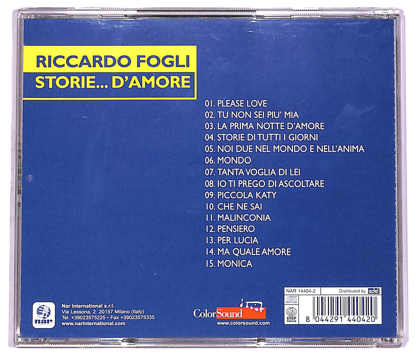 EBOND Riccardo Fogli - Storie... D'Amore CD CD069855