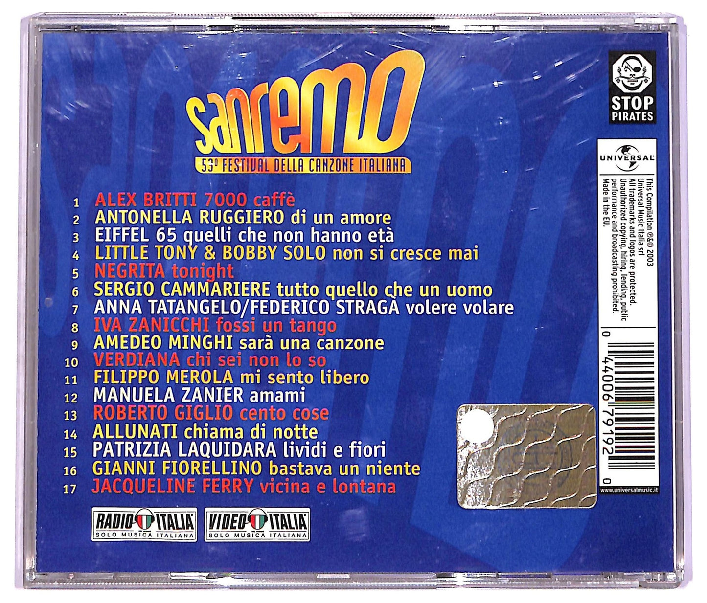 EBOND Various - Sanremo - 53° Festival Della Canzone Italiana CD CD070119