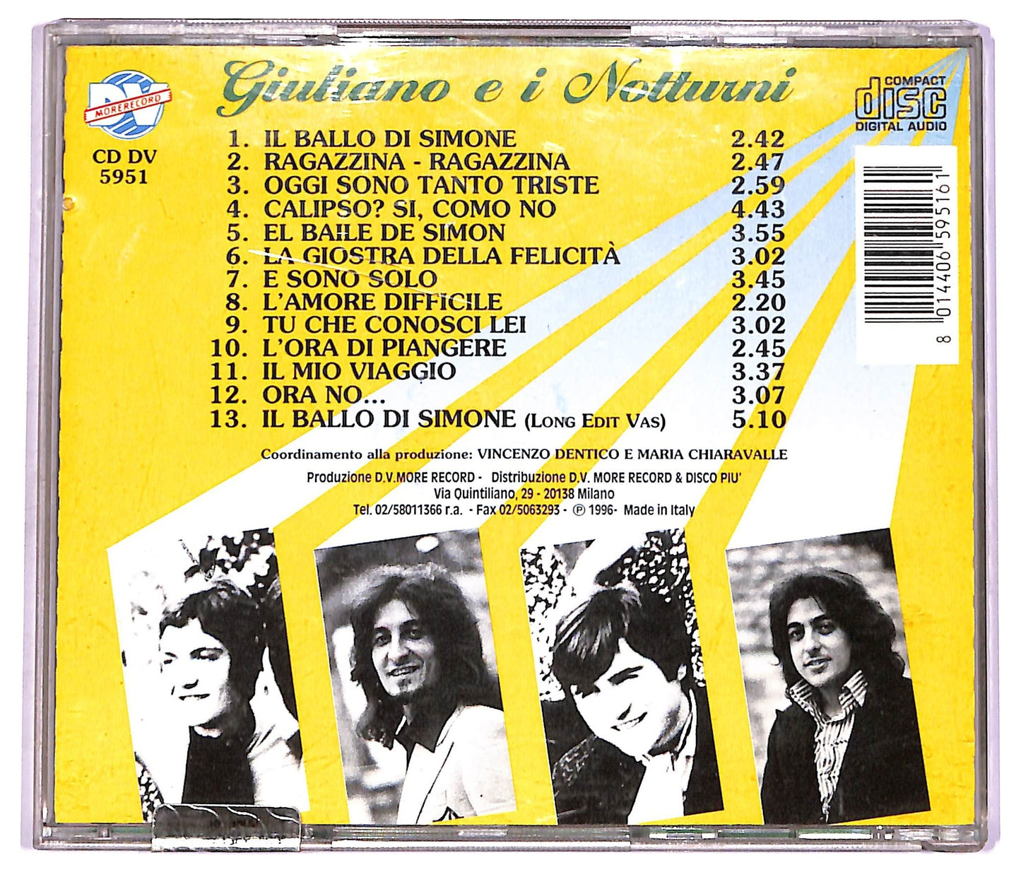 EBOND Giuliano E I Notturni - Il Ballo Di Simone (Dal '68 Al '96) CD CD070151