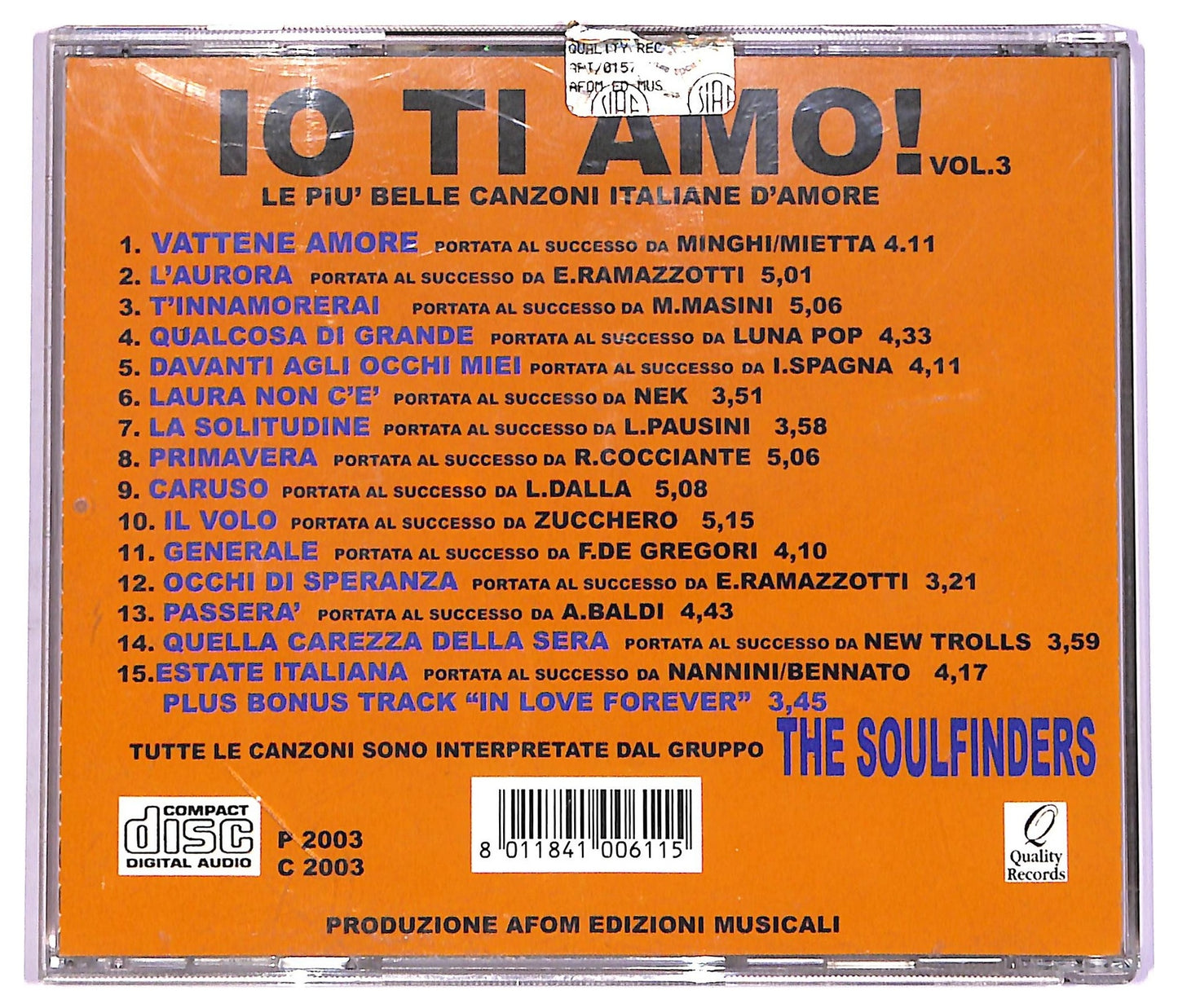EBOND Various - Io ti amo vol.3 le piu belle canzoni italiane d'amore CD CD070225