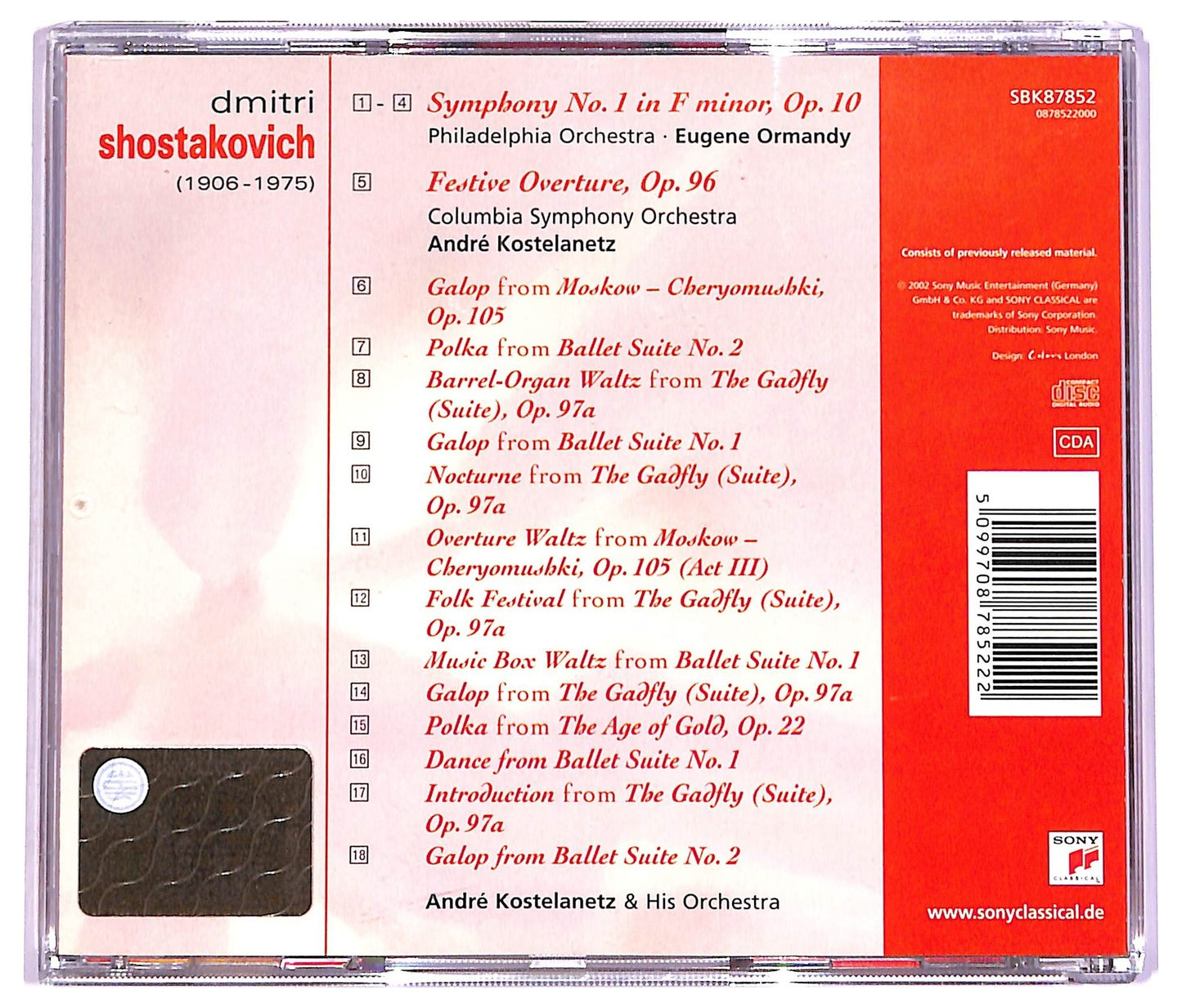 EBOND Shostakovich - Symphony No.1, Festive Overture Op.96 CD CD070365