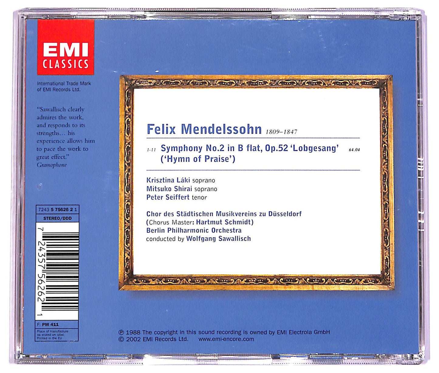 EBOND Mendelssohn - Symphony No. 2 Hymn Of Praise CD CD070367