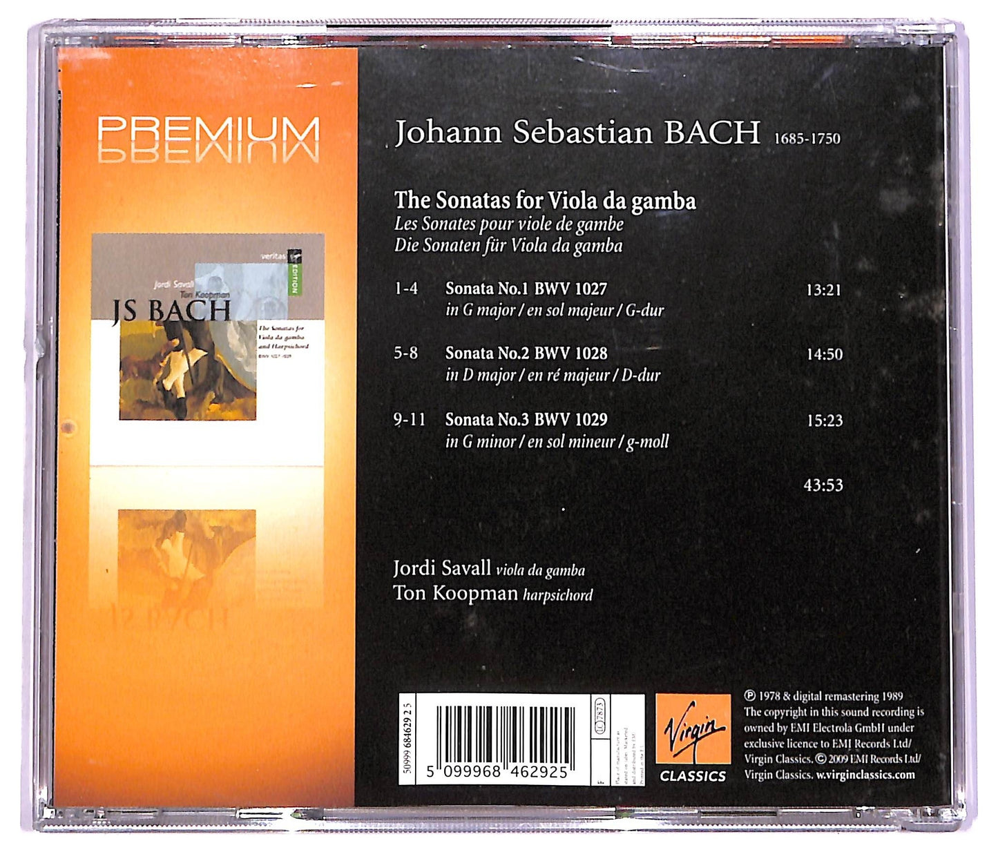 EBOND JS Bach - Sonatas For Viola Da Gamba & Harpsichord CD CD070403