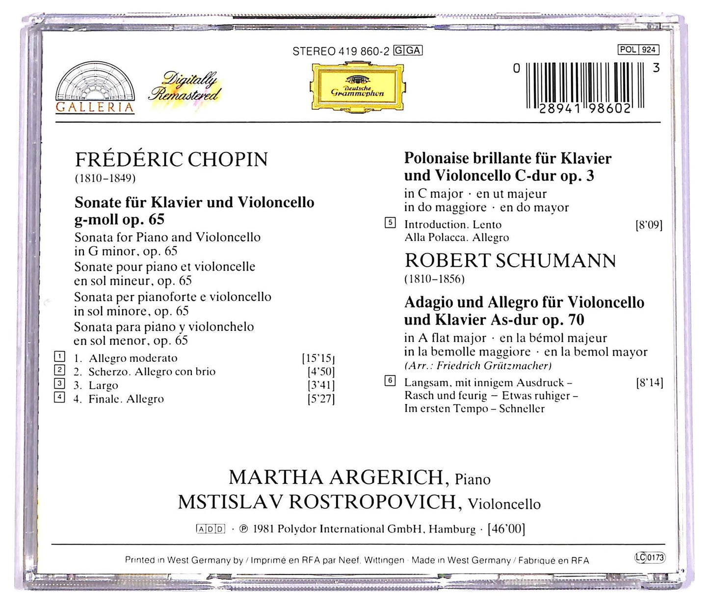EBOND Frederic Chopin - Cellosonate Op. 65 · Polonaise Op. 3 Adagio & Allegro Op. 70 CD CD070439