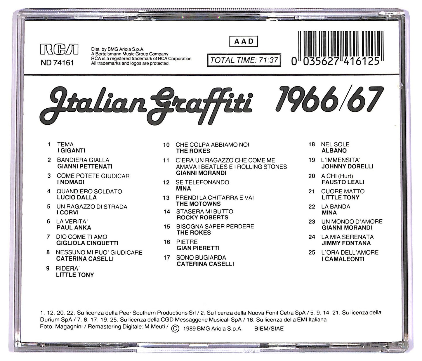 EBOND Various - Italian Graffiti 1966/67 CD CD070459